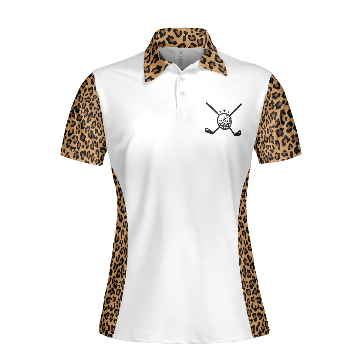 Leopard Pattern Short Sleeve Women Polo Shirt, Golf Hair Don't Care Golf Shirt For Ladies, Unique Female Golf Gift