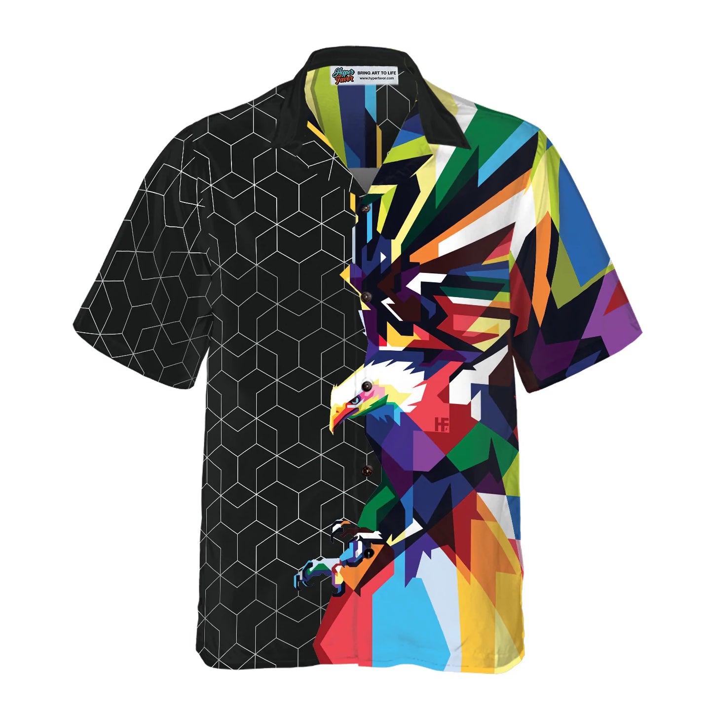 Awesome Colorful American Eagle Design Hawaiian Shirt, Colorful Eagle Aloha Shirts, Best Gift For Eagle Lovers, Husband, Wife, Boyfriend, Girlfriend