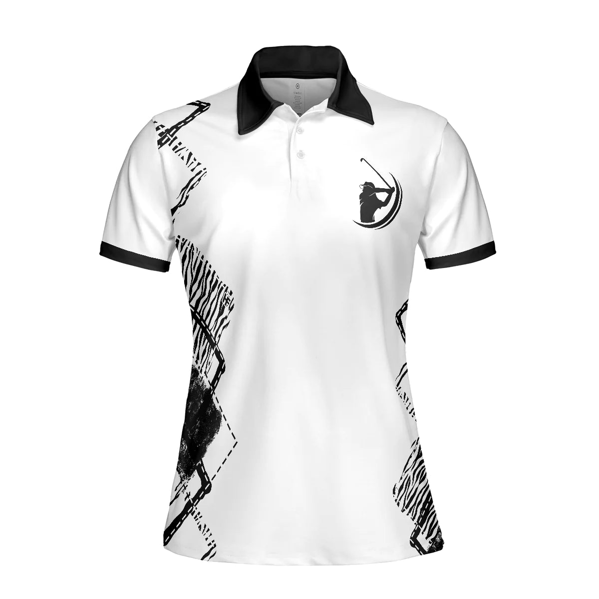 White And Black Argyle Pattern Golf Women Polo Shirt, I Play Golf Because I Like It Not Because I'm Good At It Golf Short Sleeve Polo Shirt For Women, Gift For Golfer
