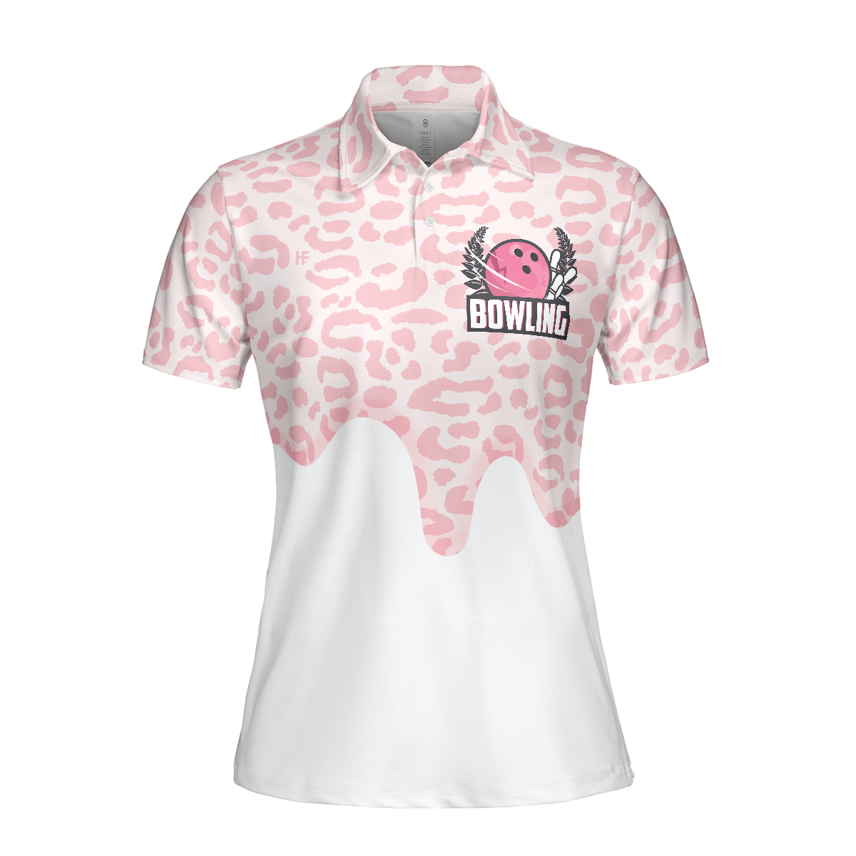 Women Bowling Polo Shirt, I Bowl Like A Girl Try To Keep Up Short Sleeve Woman Polo Shirt, White & Pink Women Bowling Shirt