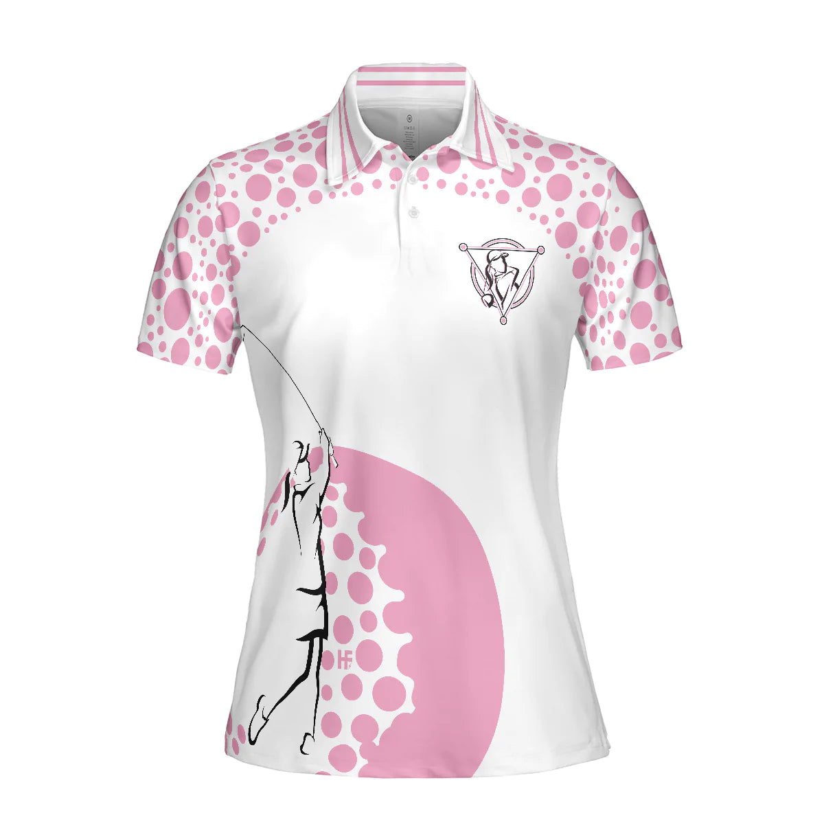 Real Grandmas Play Golf Short Sleeve Women Polo Shirt, White And Pink Golf Shirt For Ladies, Funny Female Golf Gift - Gift For Golfer