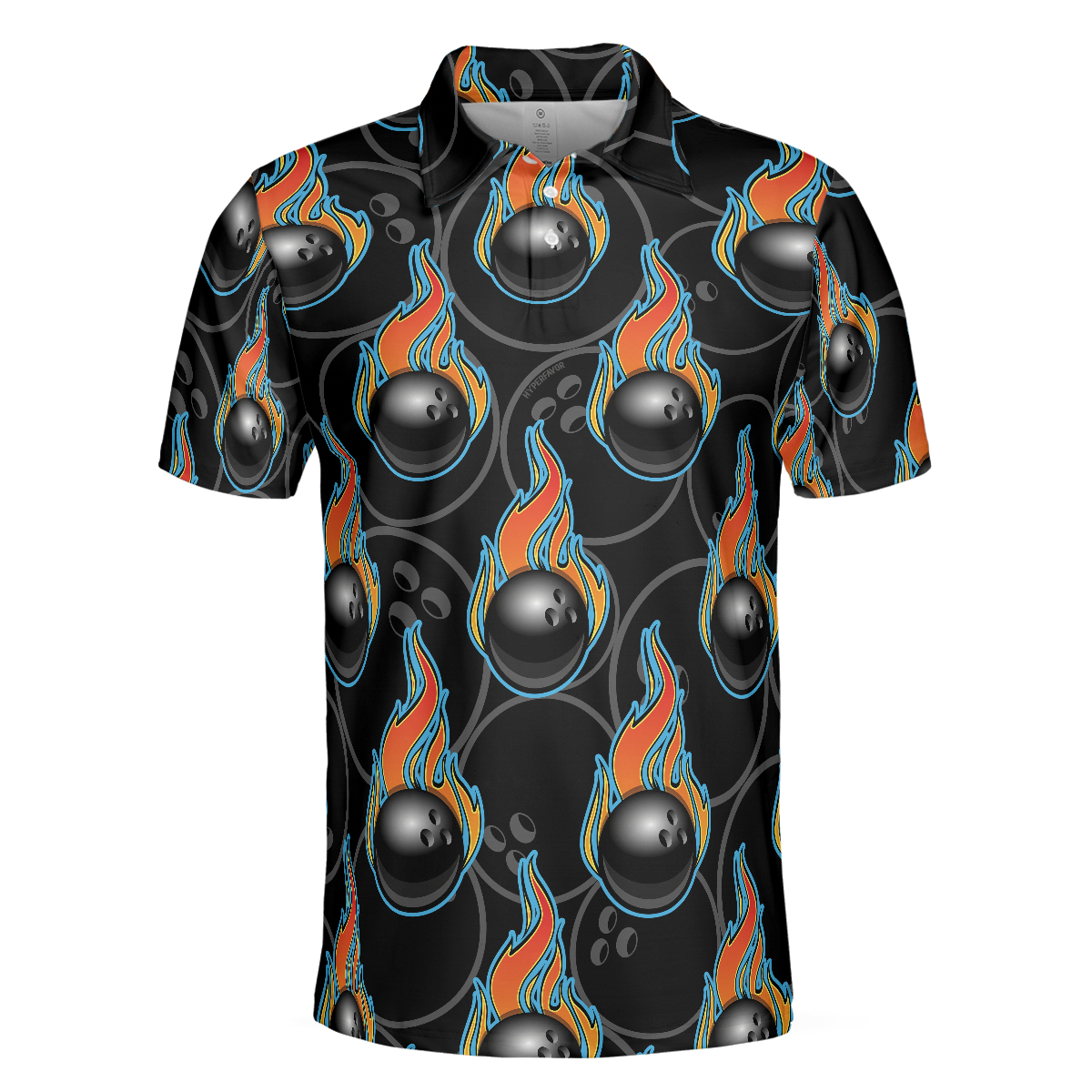 Bowling Men Polo Shirt - Bowling In Fire Seamless Pattern Polo Shirt, Best Bowling Polo Shirt For Men - Perfect Gift For Friend, Family, Bowling Lovers