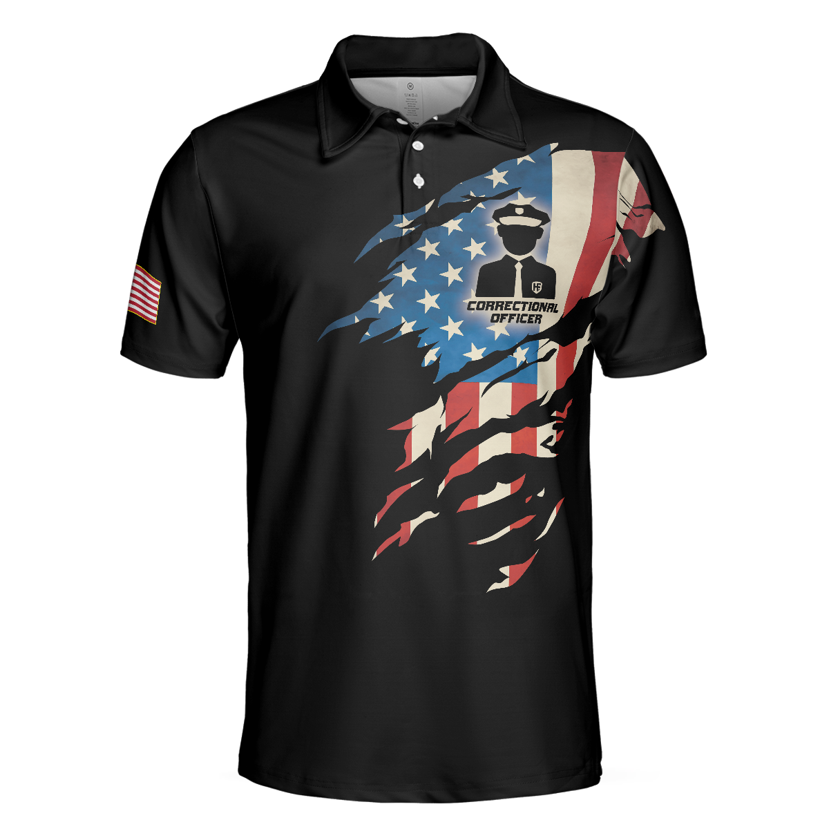 Correctional Officer Polo Shirt, My Craft Allows Me To Discipline Anything Skull Polo Shirt, Ripped American Flag Polo Shirt, Officer Shirt For Men