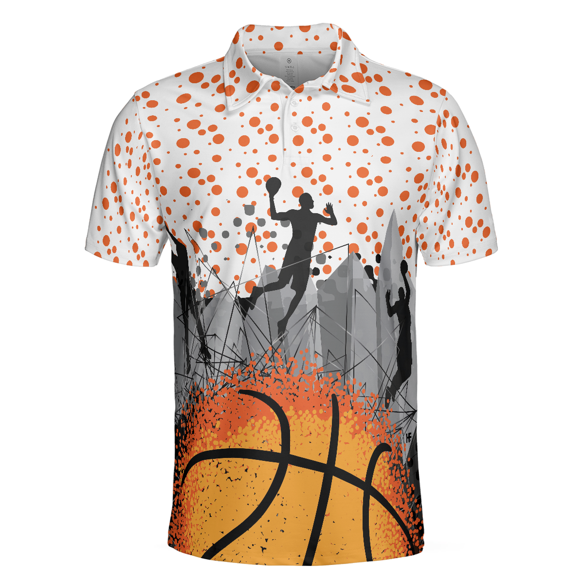 Basketball Men Polo Shirt, Sporty Pattern Polo Shirt, Best Basketball Themed Polo Style Shirt For Adults, Basketball Gift Idea
