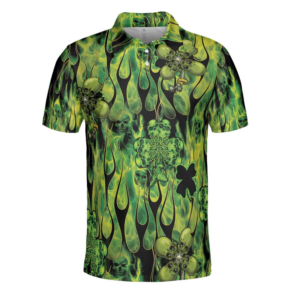 Irish Skull Saint Patricks Men Polo Shirt, Green Skull St Patrick Day Polo Shirt, Best Gift Idea For Irish Friends