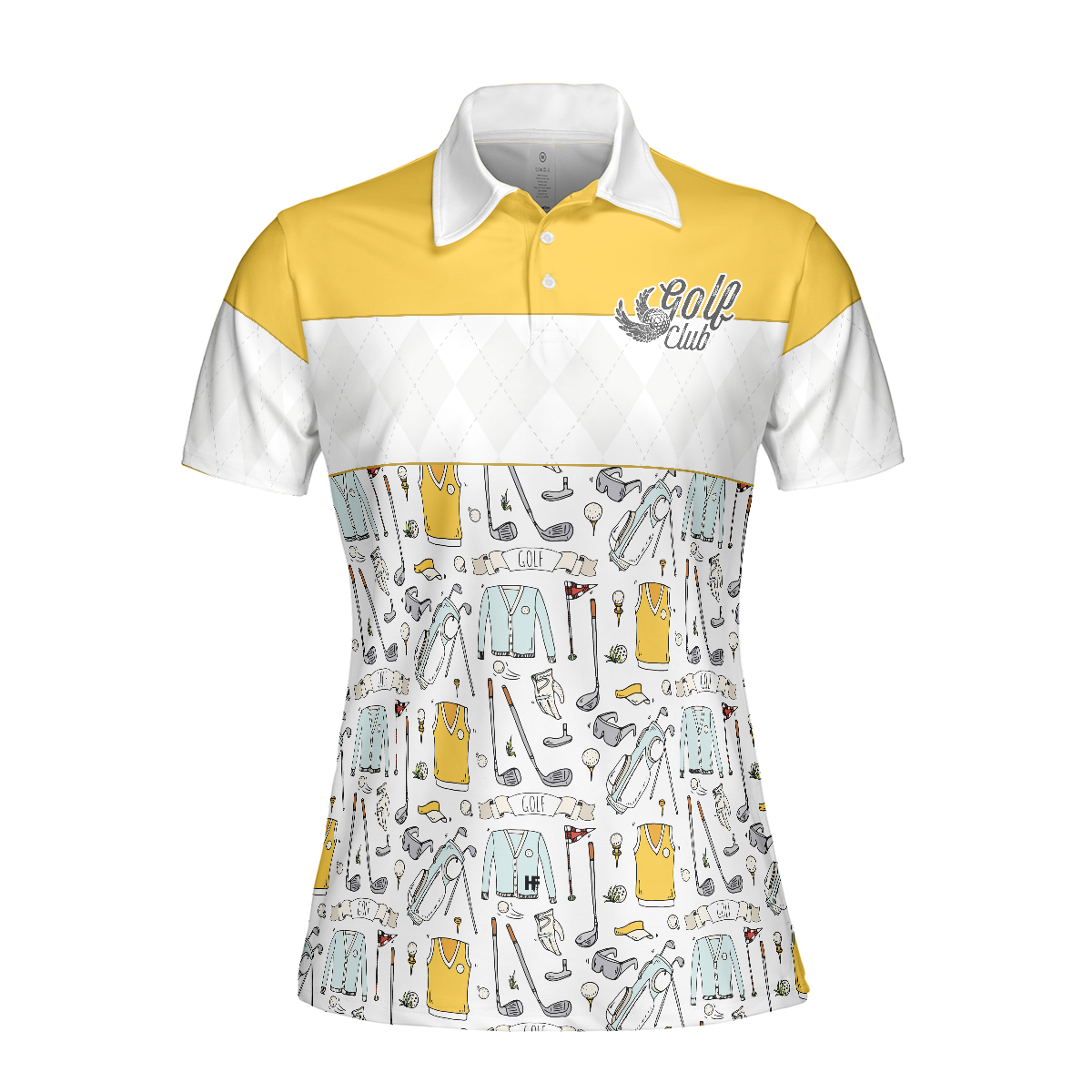 Golf Symbol And Golf Life In Yellow Short Sleeve Women Polo Shirt, Best Golf Shirt For Ladies