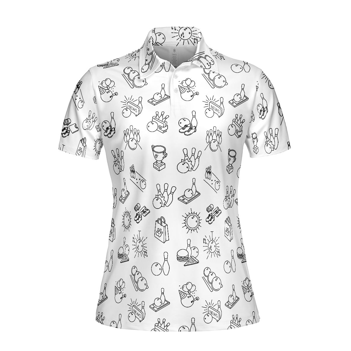 Bowling Women Polo Shirt, Bowling Pattern Short Sleeve Women Polo Shirt, Cool Bowling Polo Shirt For Female Bowlers, Best Bowling GIft Idea