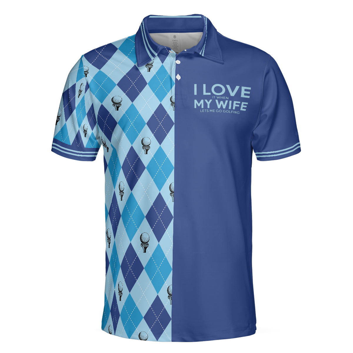 Golf Men Polo Shirt, I Love It When My Wife Lets Me Go Golfing Men Polo Shirt, Seamless Pattern Husband Golf Shirt For Men