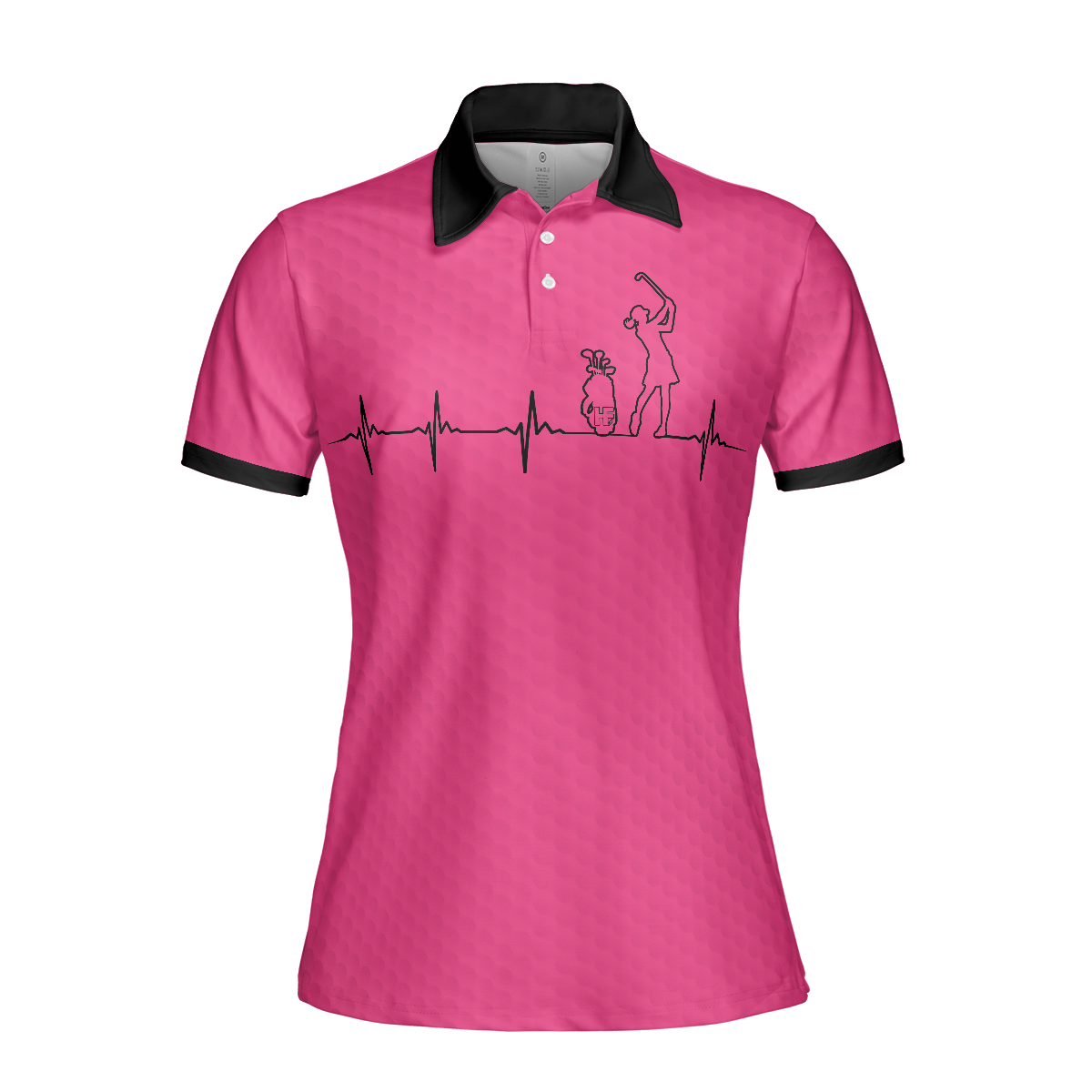 Heartbeat Golf Lady Pink Golf Short Sleeve Women Polo Shirt, Best Golf Gift For Women