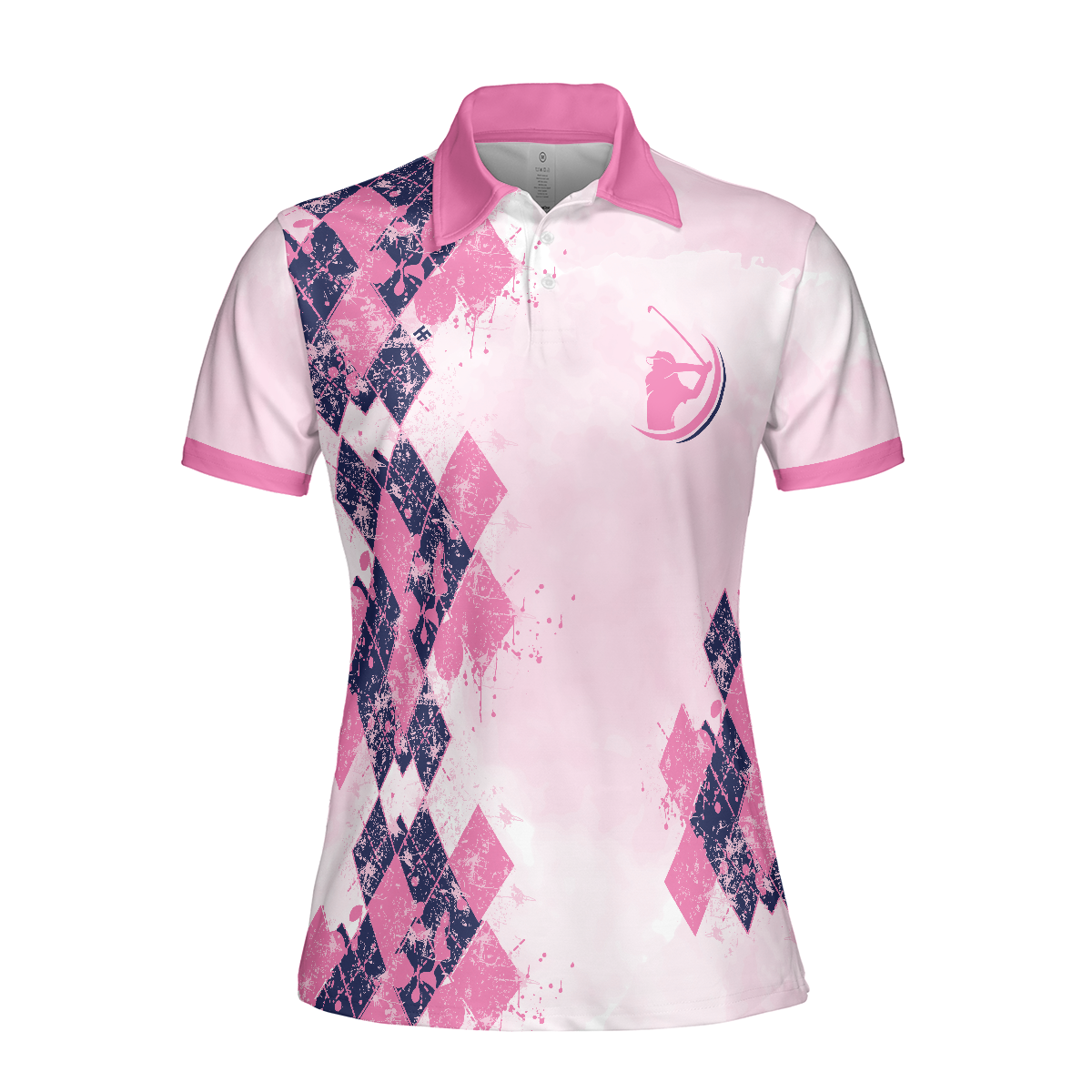 Golf Women Polo Shirt, Sometimes It Takes Balls Women Polo Shirt, Pink Argyle Pattern Golf Shirt For Women - Perfect Gift For Women, Ladies, Golfers