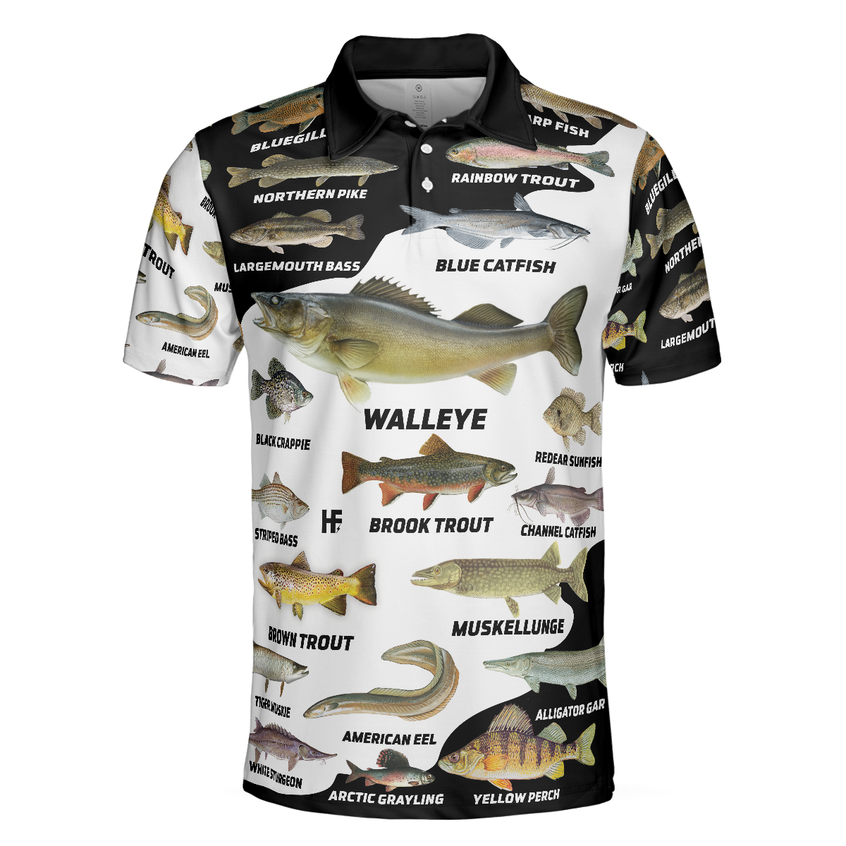 Freshwater Fish Types All Over Print Polo Shirt, Polo Golf Shirt For Men, Best Golf Shirt