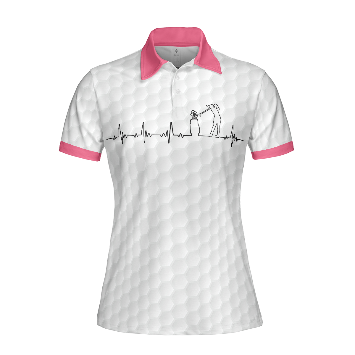 Golf Is My Heart Pink Golf Short Sleeve Women Polo Shirt, Golf Gift For Ladies, Gift For Women Golf
