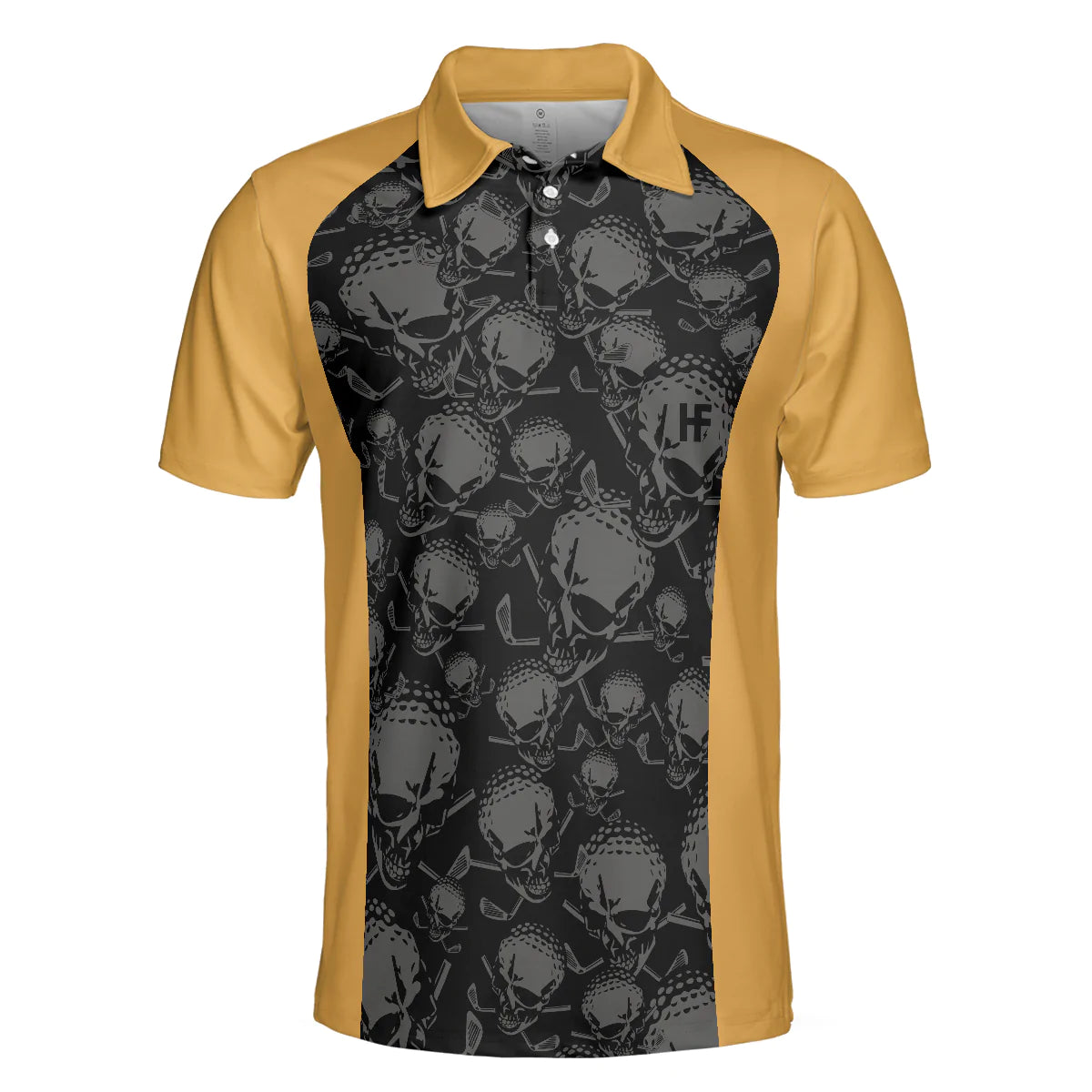 Rules Of Golf Men Polo Shirt, Black And Orange Golfing Shirt With Sayings, Cool Golf Gift For Beer Lovers