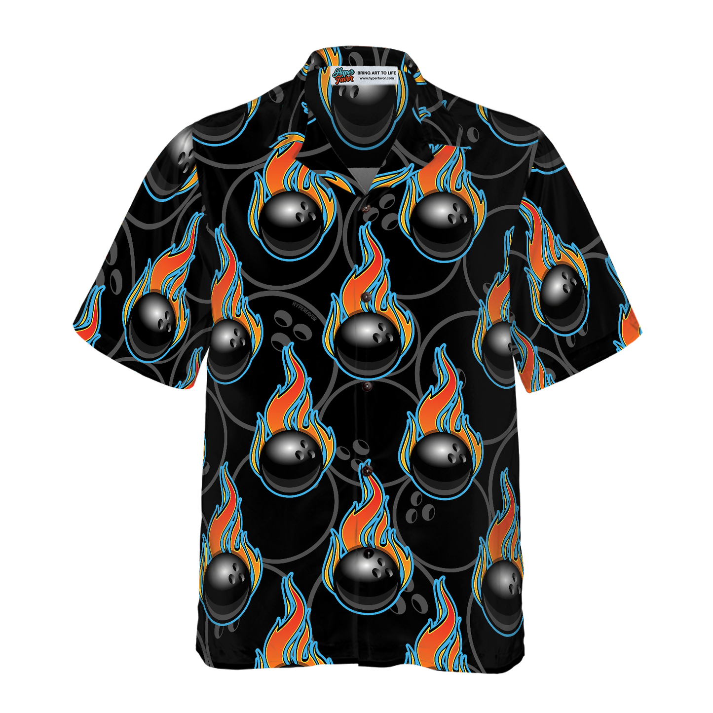 Bowling In Fire Seamless Pattern Hawaiian Shirt, Best Gift For Bowling Players, Friend, Family