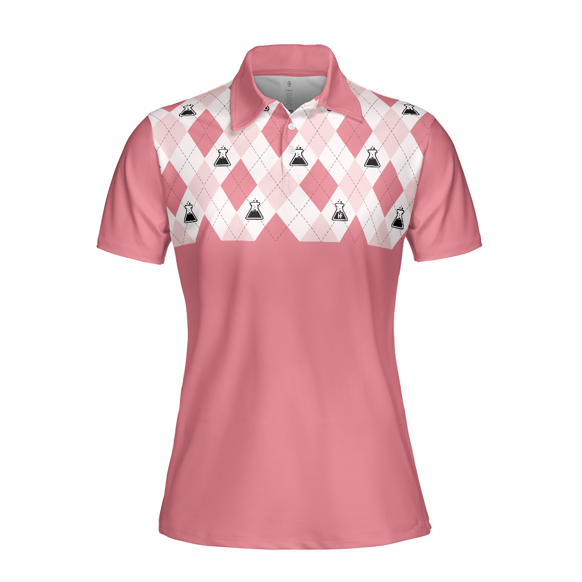 Science Pink Argyle Pattern Short Sleeve Women Polo Shirt, My Students Make Me Smile Women Polo Shirt, Golf Polo Shirt - Perfect Gift For Women