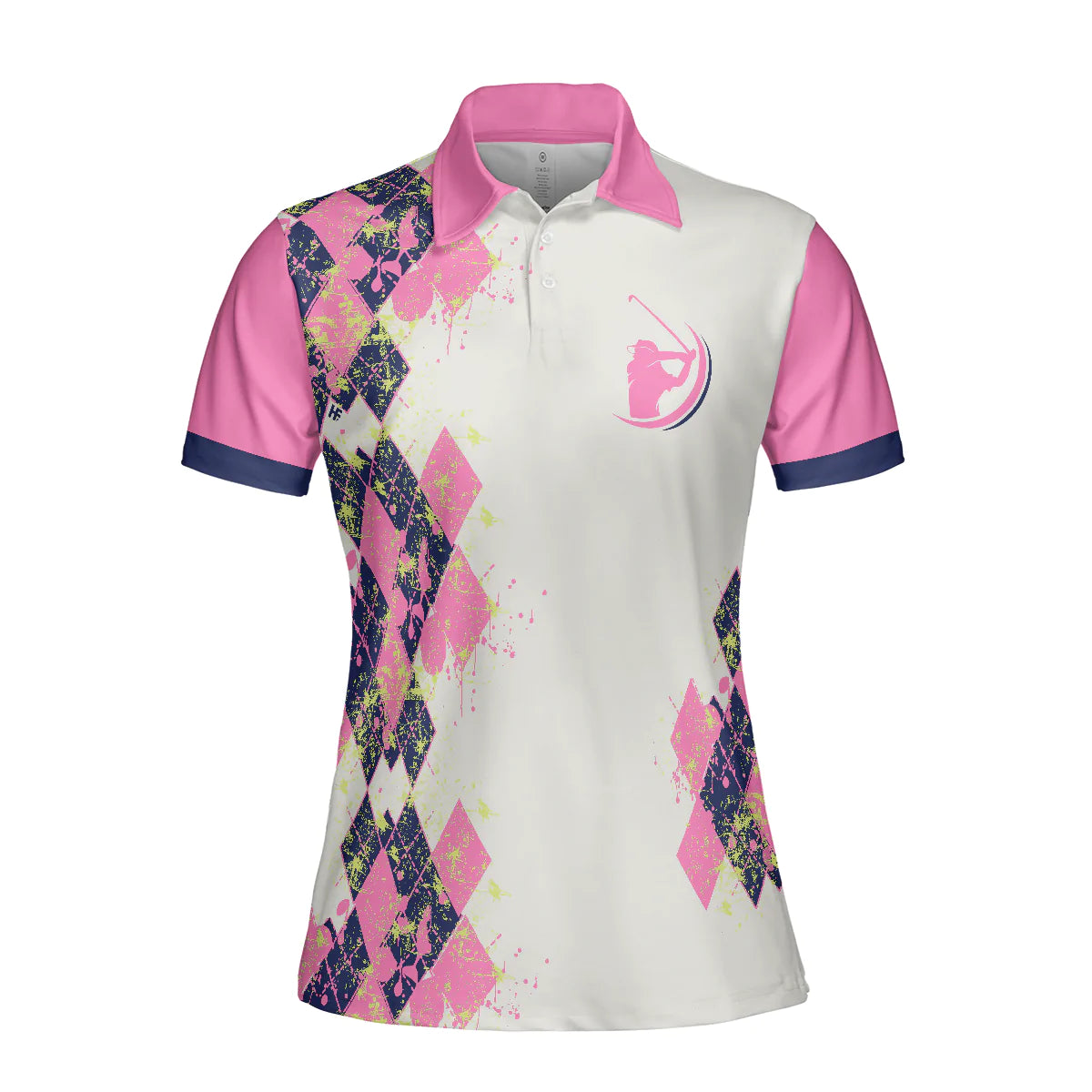 White And Pink German Golf Women Polo Shirt, Ich Weiß Dass Ich Wie Ein Mädchen Spiele Short Sleeve Shirt For Ladies