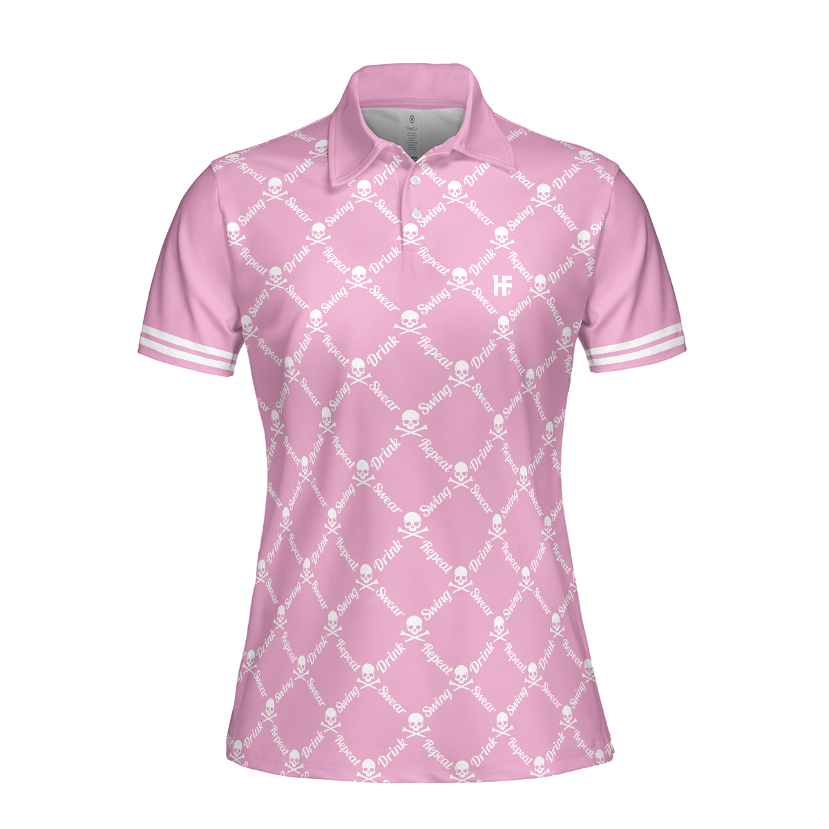 Pink Golf Women Polo Shirt, Swing Swear Drink Repeat Pink Golf Polo Shirt, Pink Golfing Shirt For Female Players - Perfect Gift For Women, Ladies
