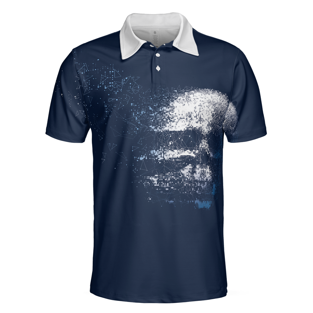 Artistic High Tech Skull Men Polo Shirt, Golf Shirt For Men, Gift For Golfers