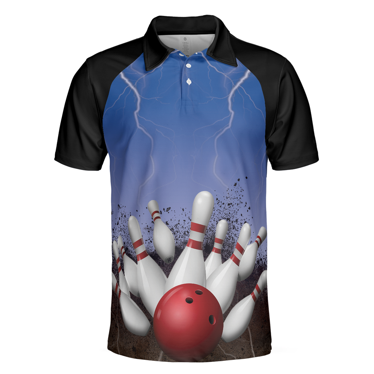 Spare No One Bowling Polo Shirt, Black And Blue Tenpin Bowling Shirt For Men, Cool Bowling Gift Idea - Perfect Gift For Men, Bowlers