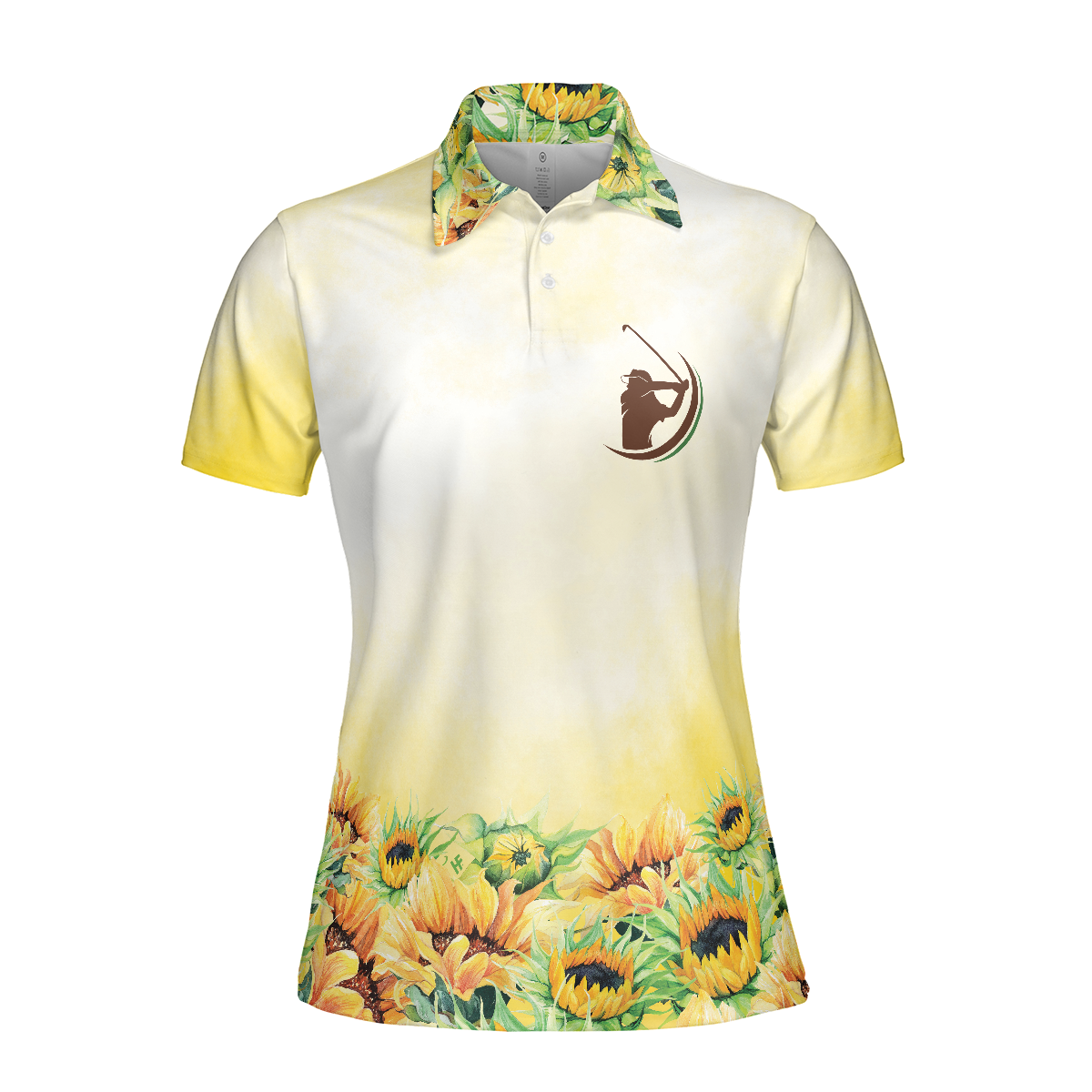 Yellow Sunflower Golf Women Polo Shirt, God Made Golf Girl Sunshine Short Sleeve Shirt For Ladies, Unique Female Golf Gift