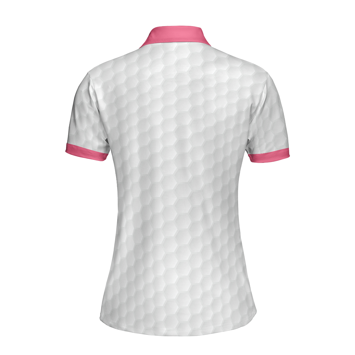Heartbeat Golfer White And Pink Golf Short Sleeve Women Polo Shirt, Golf Shirt For Ladies, Best Gift For Golfers