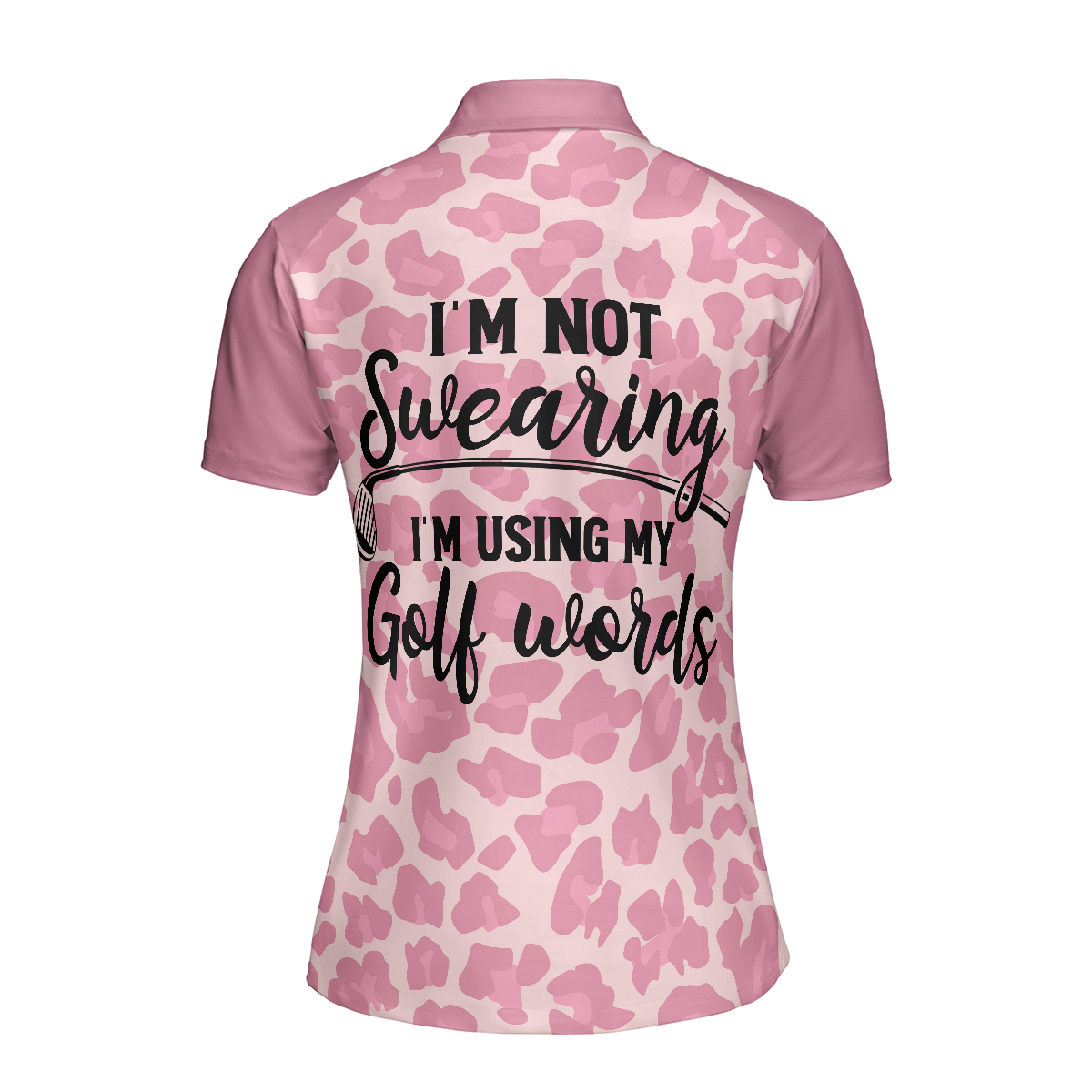 Golf Women Short Sleeve Women Polo Shirt, Pink Leopard Shirt For Golf Ladies, Funny Golf Shirt With Sayings, Best Gift For Golfers