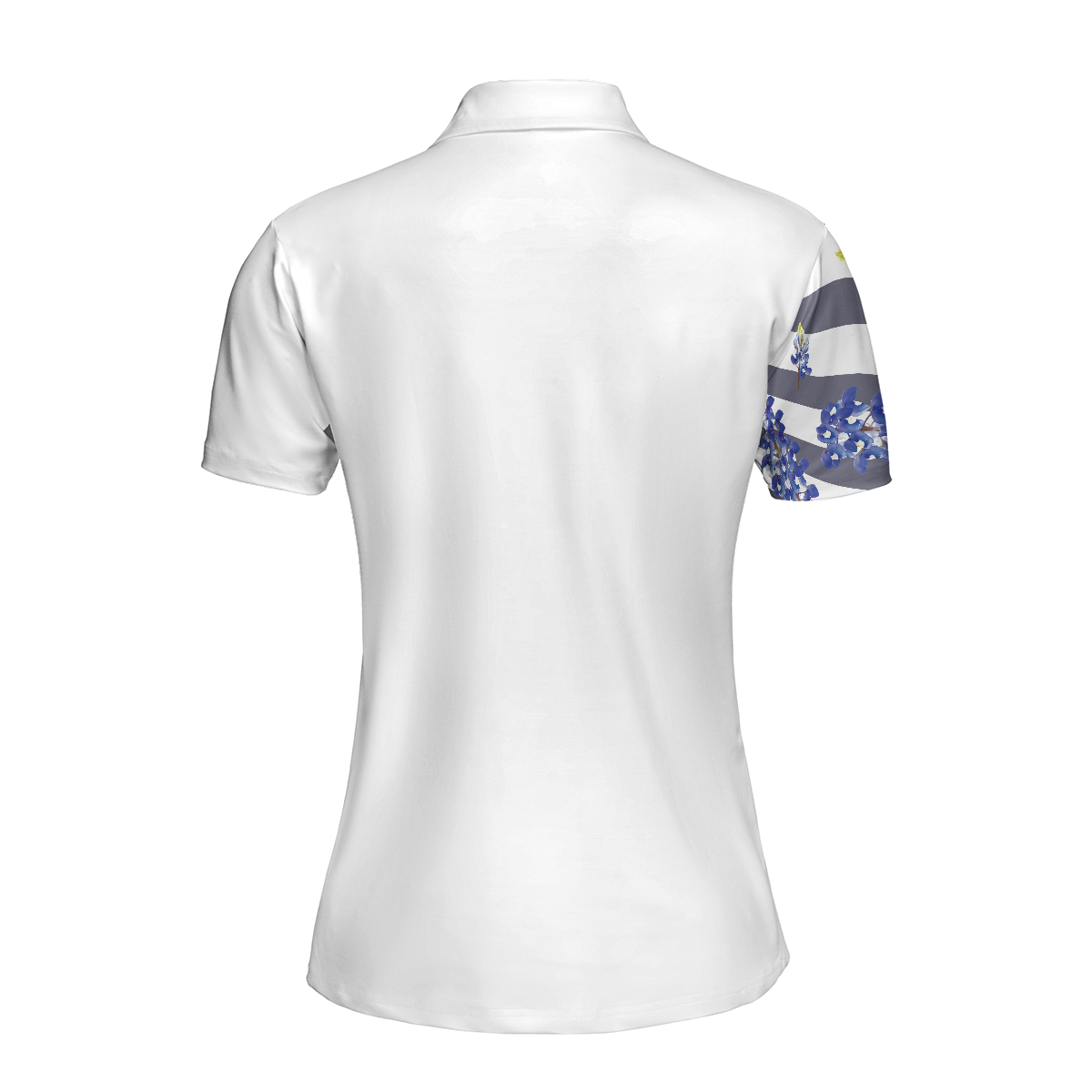 Women Polo Shirt - Bluebonnet Golf Short Sleeve Women Polo Shirt, Floral Texas Golf Shirt For Ladies