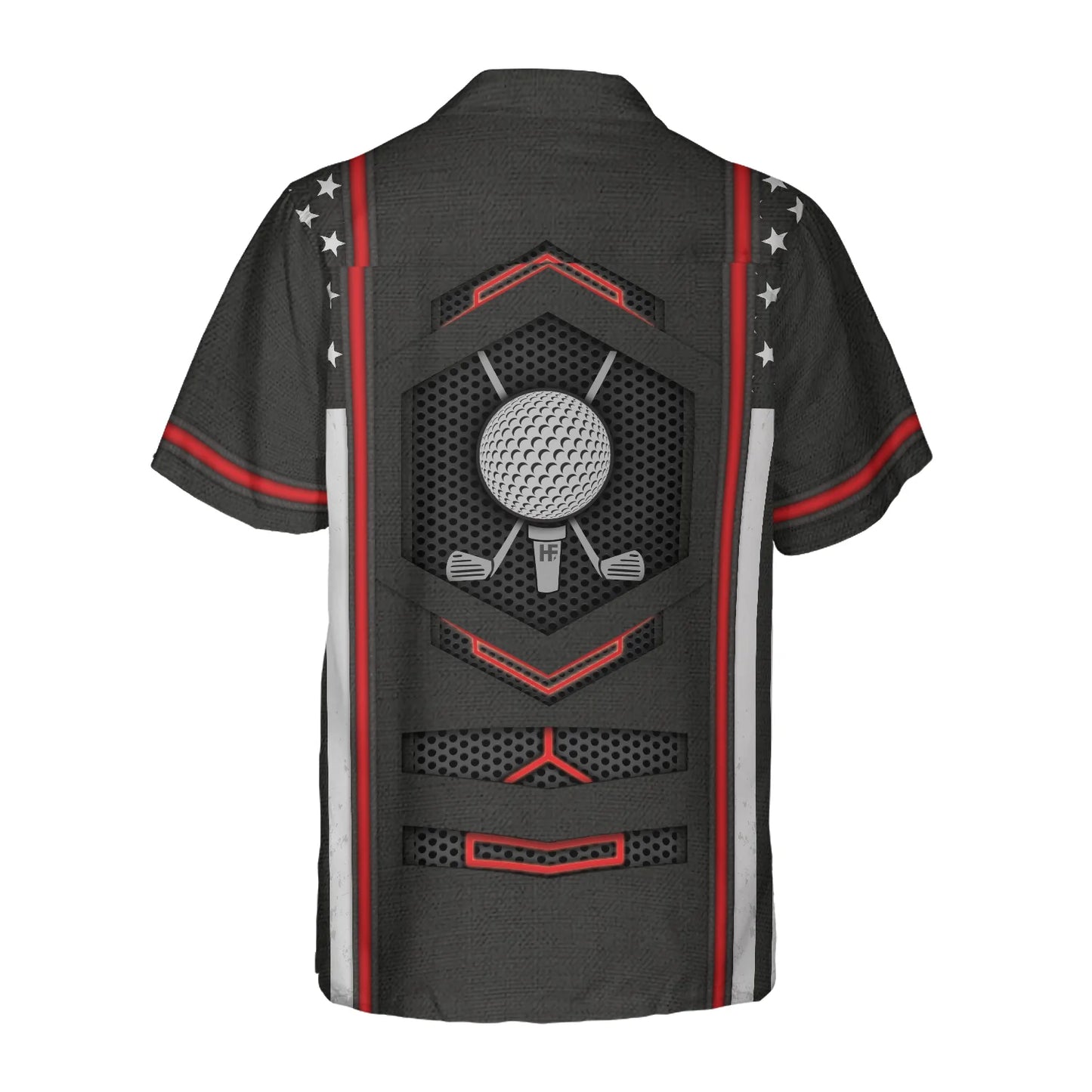 Black American Flag Golf Hawaiian Shirt, Golf Aloha Shirt For Men & Women - Perfect Gift For Husband, Wife, Boyfriend, Girlfriend, Family, Friends