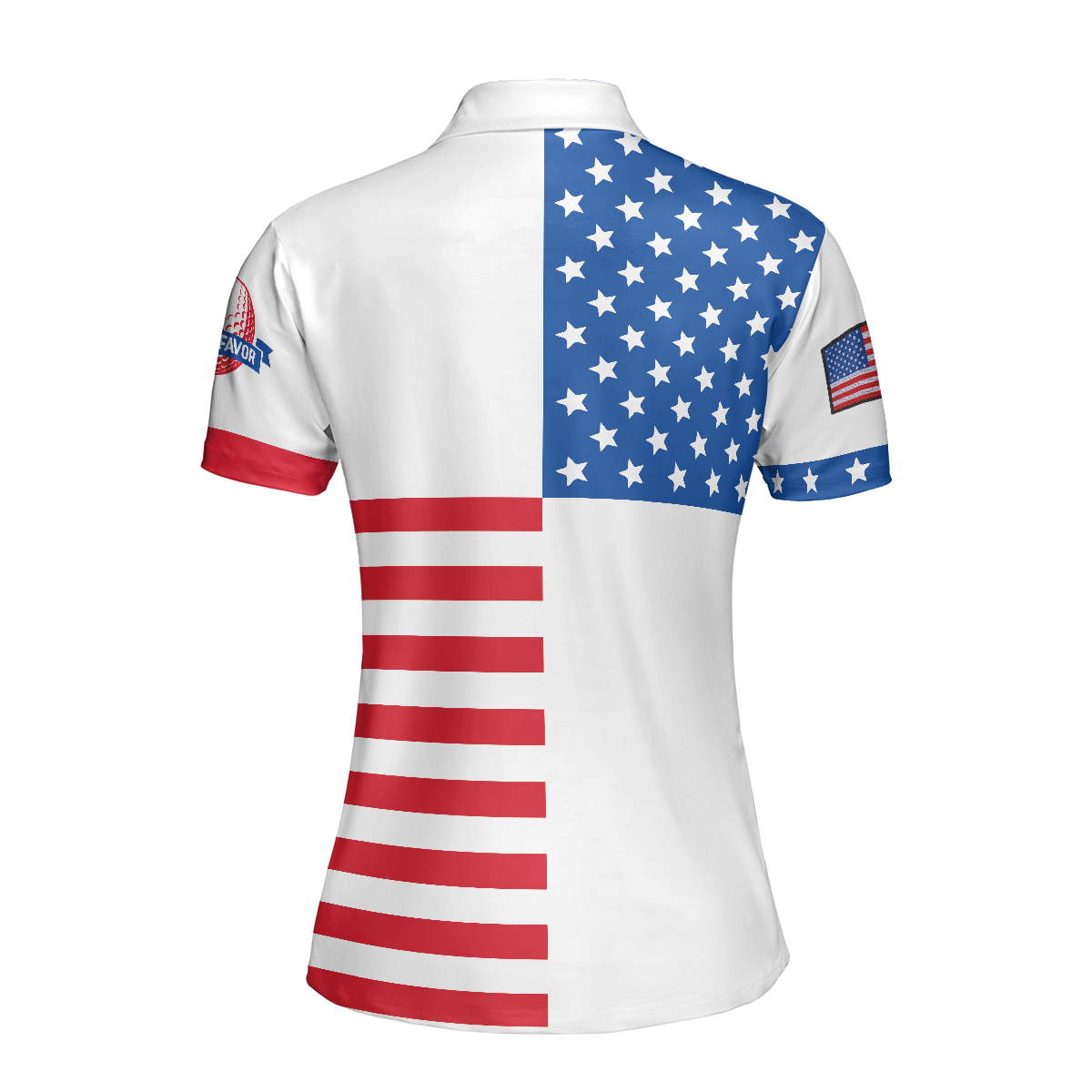American Flag Golf Short Sleeve Women Polo Shirt, Patriotic Golf Shirt For Ladies, Unique Golf Gift For Girls, Gift For Golfers