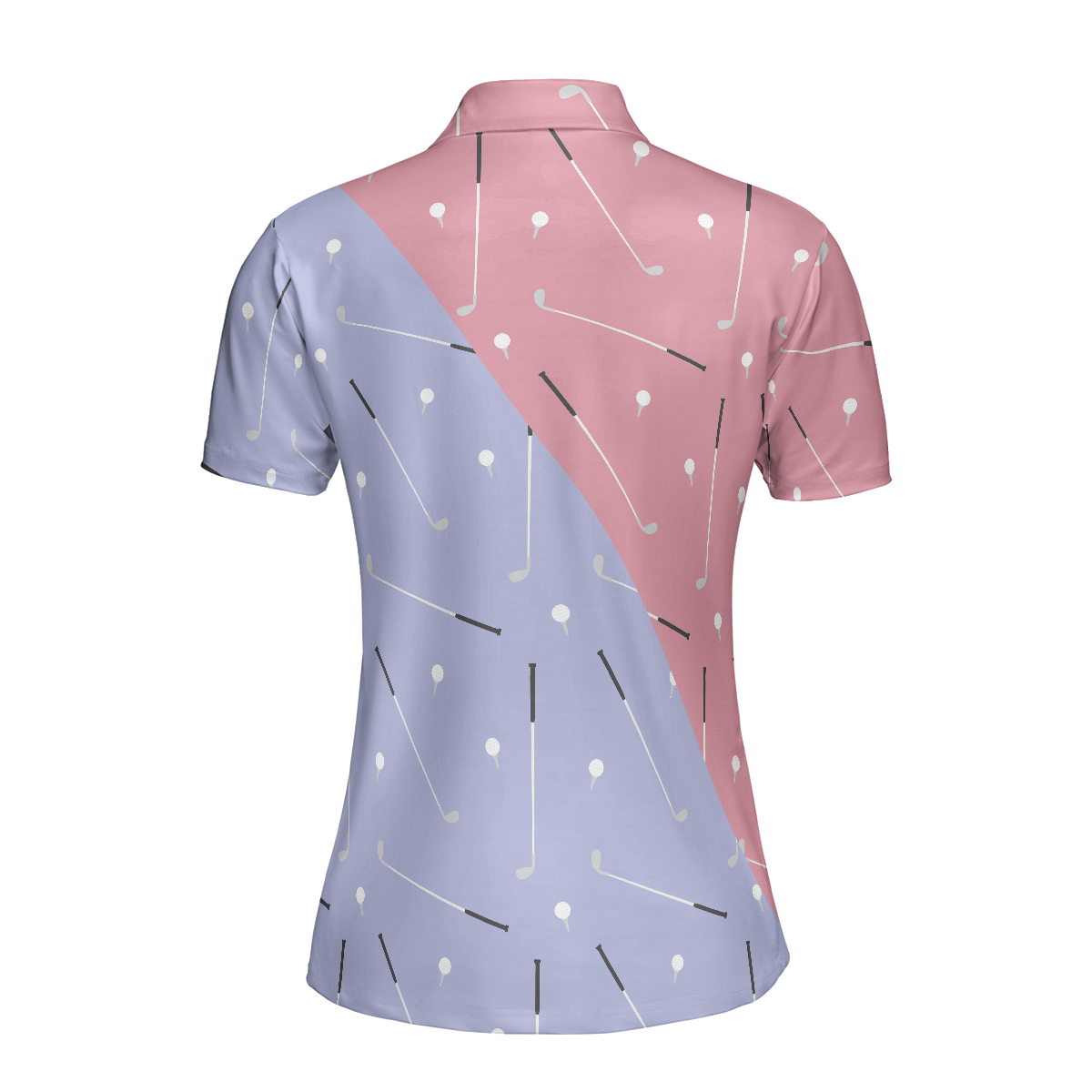 Elegant Golf Girl Seamless Pattern Short Sleeve Women Polo Shirt, Golf Shirt For Ladies, Unique Female Golf Gift