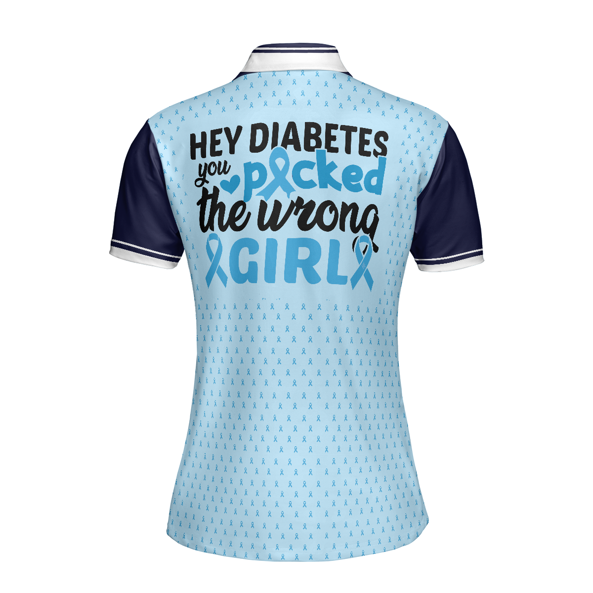 Diabetes Picked The Wrong Girl Diabetes Awareness Short Sleeve Women Polo Shirt, Diabetes Polo Shirt For Women, Cool Diabetes Support Gift, Best Gift For Ladies