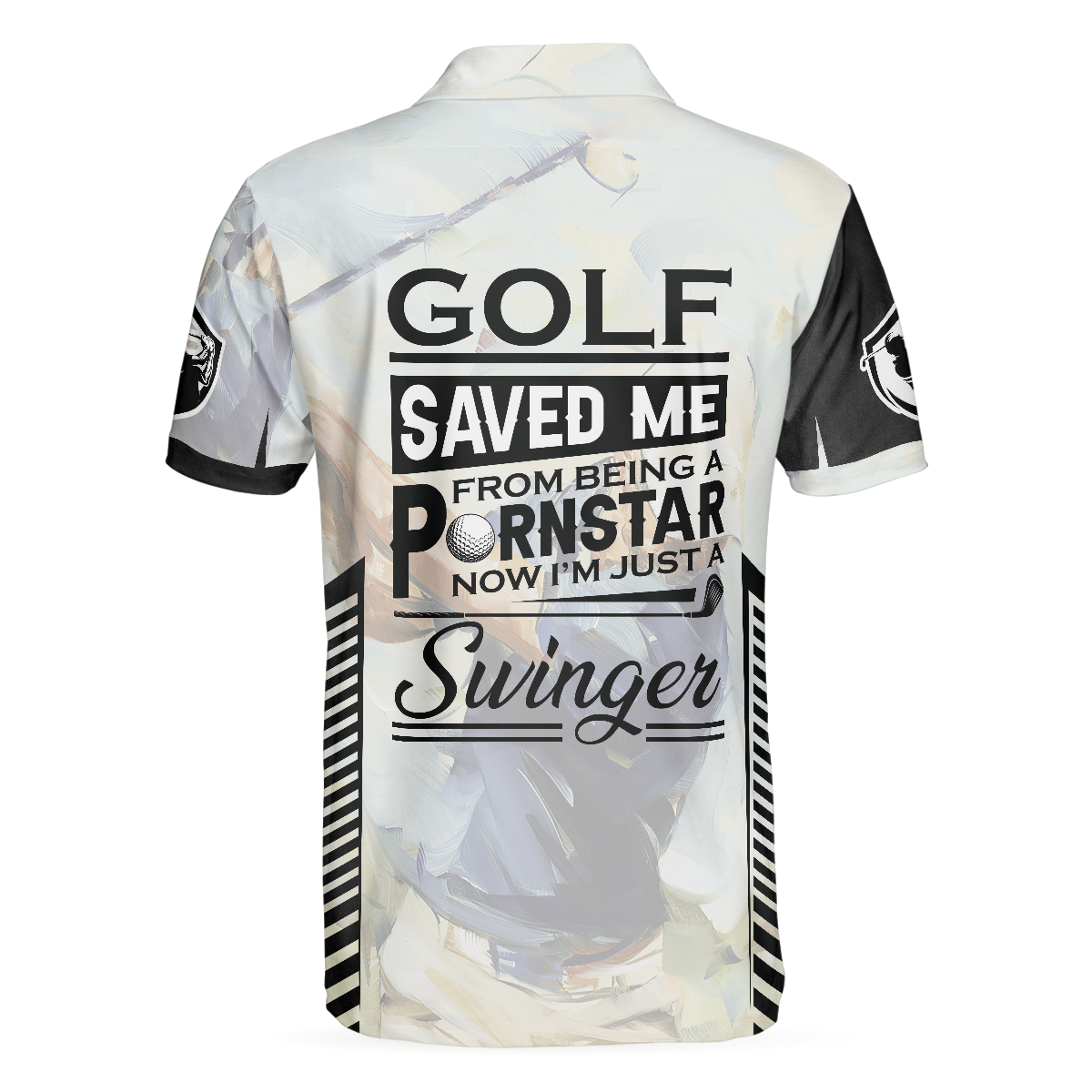 Black And White Men Polo Shirt, Golf Saved Me Golfing Polo Shirt, Best Golf Shirt For Men