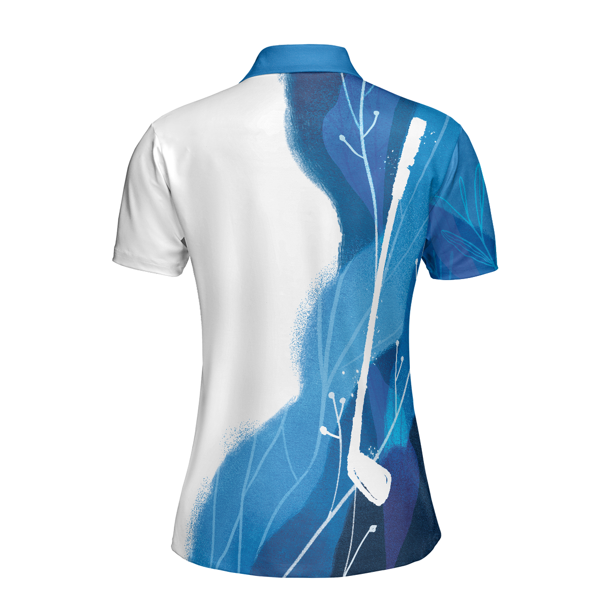 Golf Women Polo Shirt, Artistic Blue Golf Short Sleeve Women Polo Shirt, Best Gift For Golf Lovers