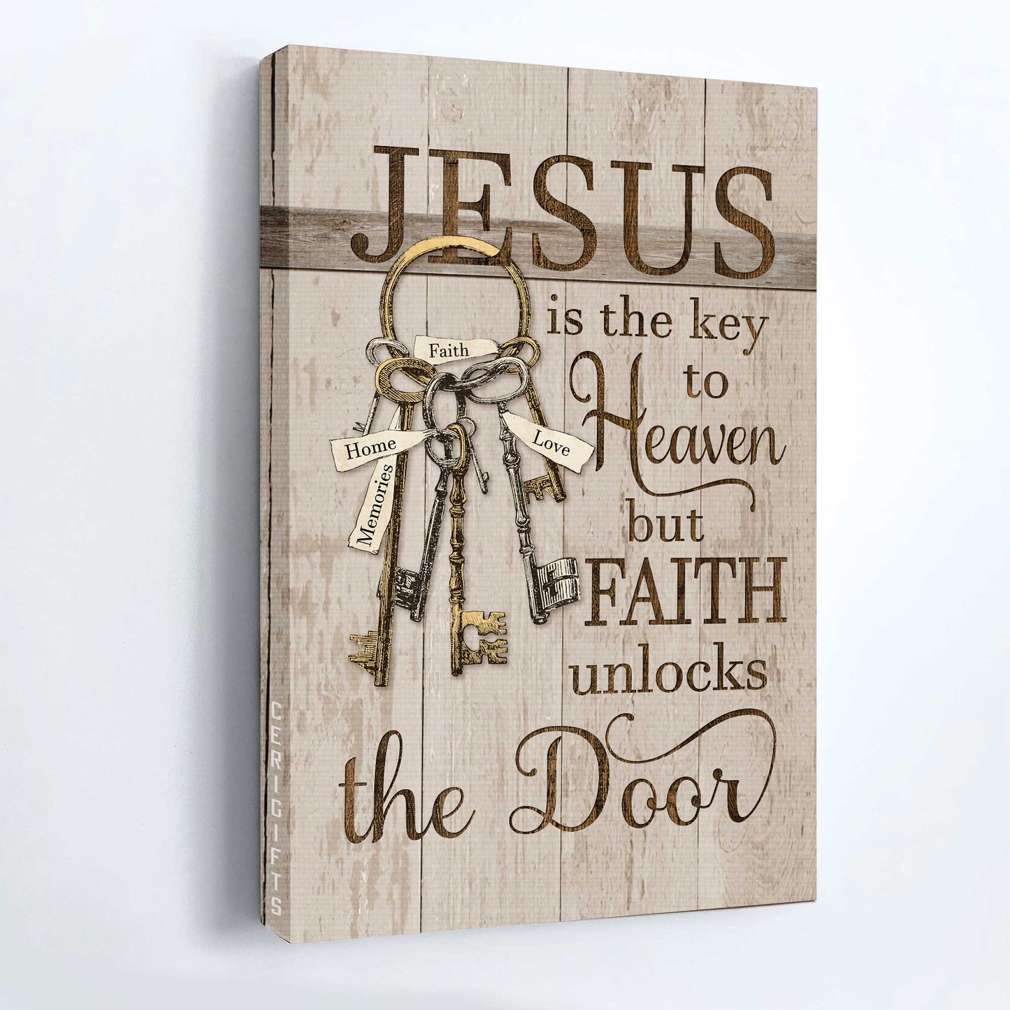 Jesus Portrait Canvas - Old keys, Good memories, Vintage door Portrait Canvas - Gift For Christian - Jesus is the key to heaven Portrait Canvas