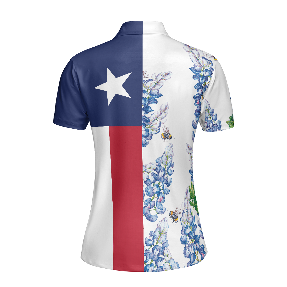 Texas Flag Bluebonnets Polo Shirt For Woman, Golf Short Sleeve Women Polo Shirt - Perfect Gift For Women, Ladies, Golfers