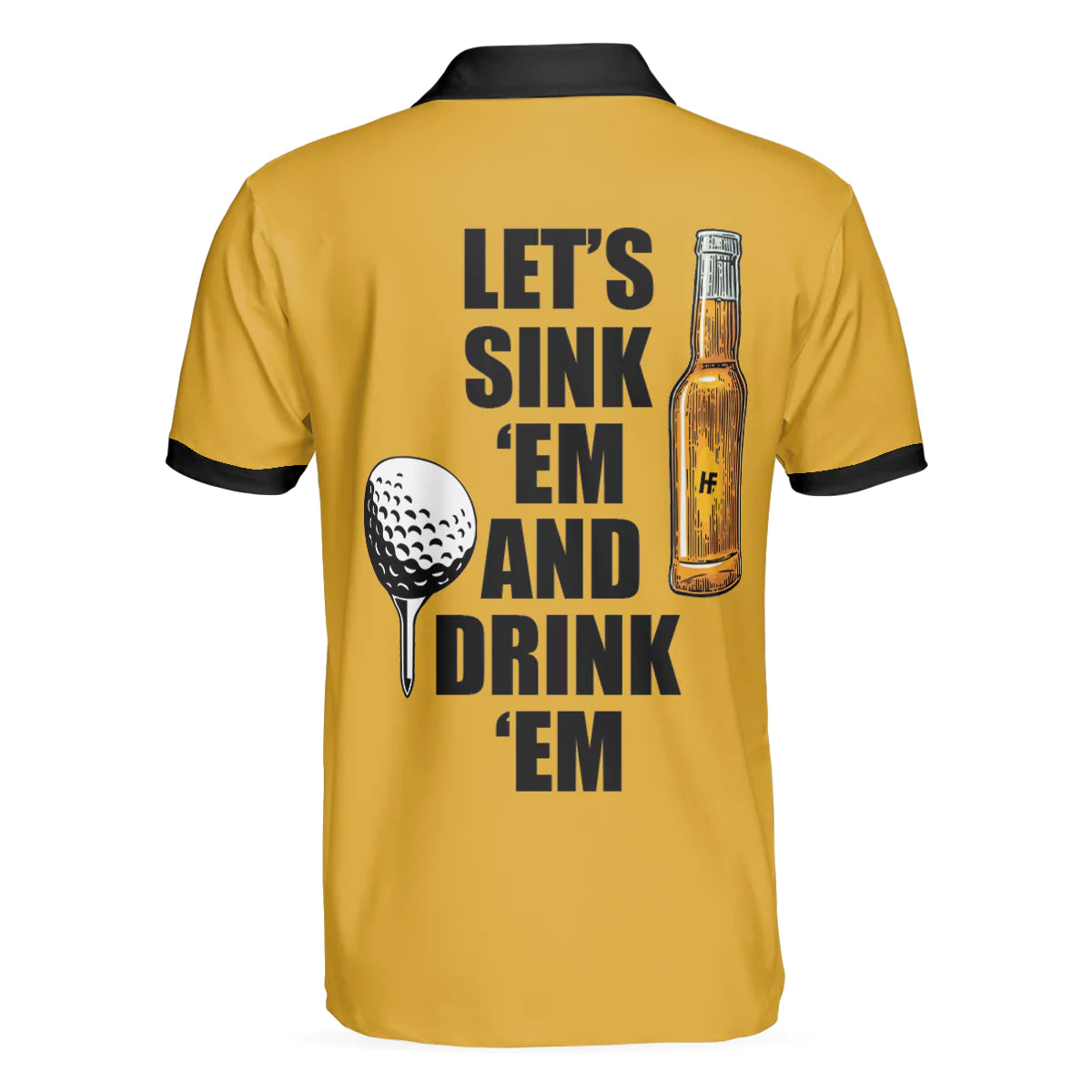 Plaid Pattern Golf Beer Men Polo Shirt, Let's Sink 'Em And Drink 'Em Golf Polo Shirt, Golf Gift Idea For Beer Lovers