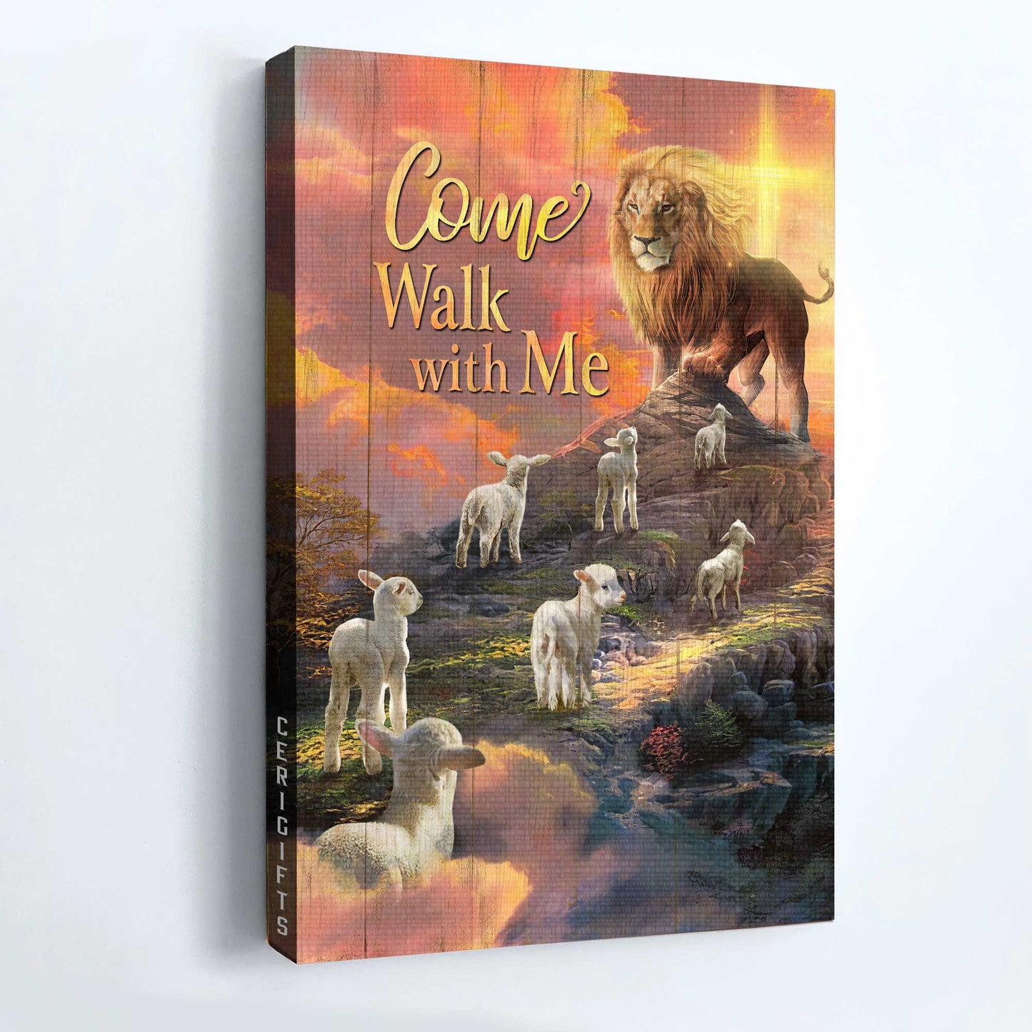 Jesus Portrait Canvas - Lion of Judah, Lamb of God, Journey to heaven Canvas - Gift for Christian - Come walk with me - Portrait Canvas