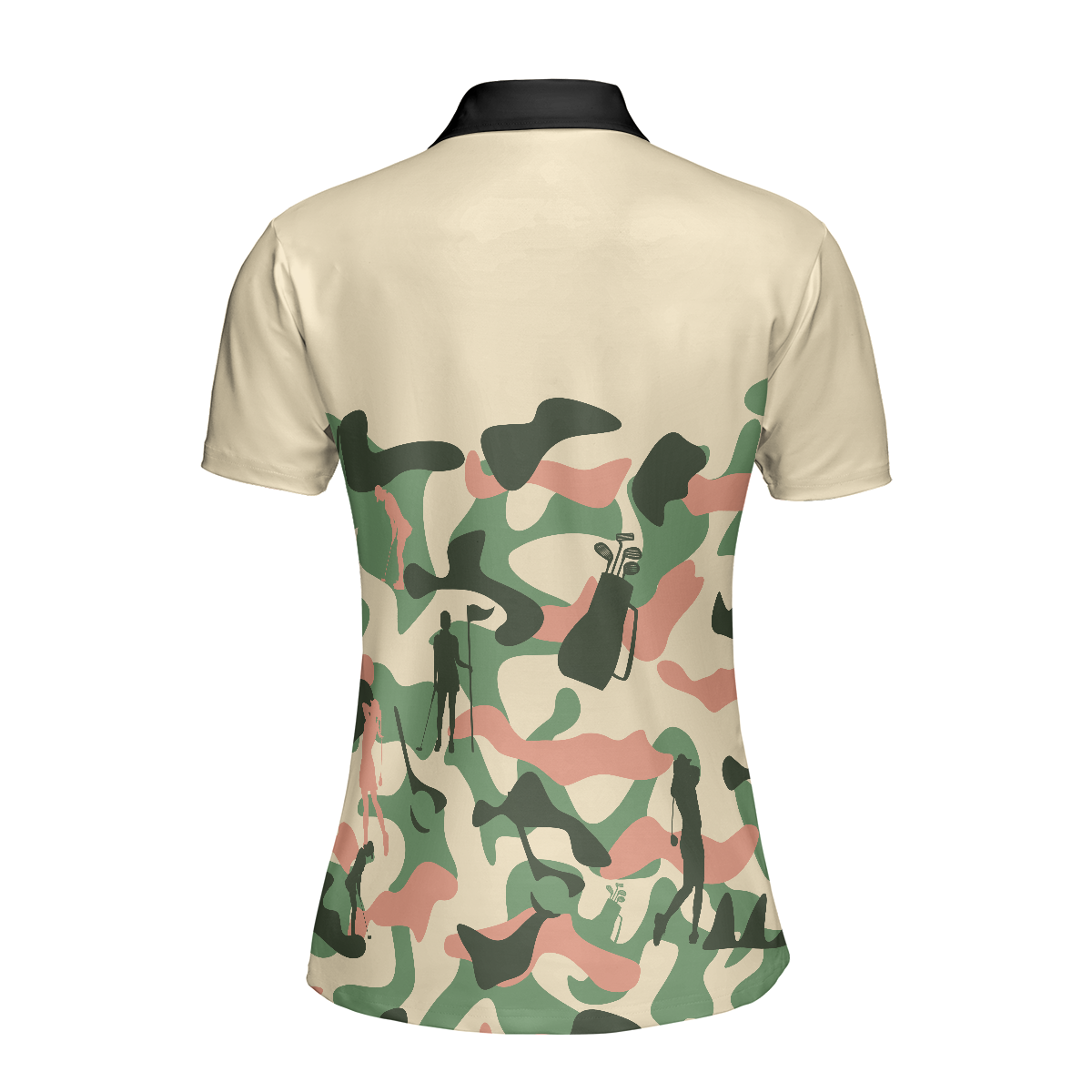Camouflage Texture Golf Set For Woman Short Sleeve Women Polo Shirt, Camo Golf Shirt For Ladies, Unique Female Golf Gift