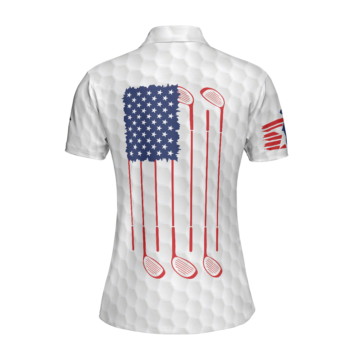 American Woman Golfer Golf Shirt Short Sleeve Women Polo Shirt, American Flag Polo Shirt, Best Golf Shirt For Ladies, Gift For Golfers