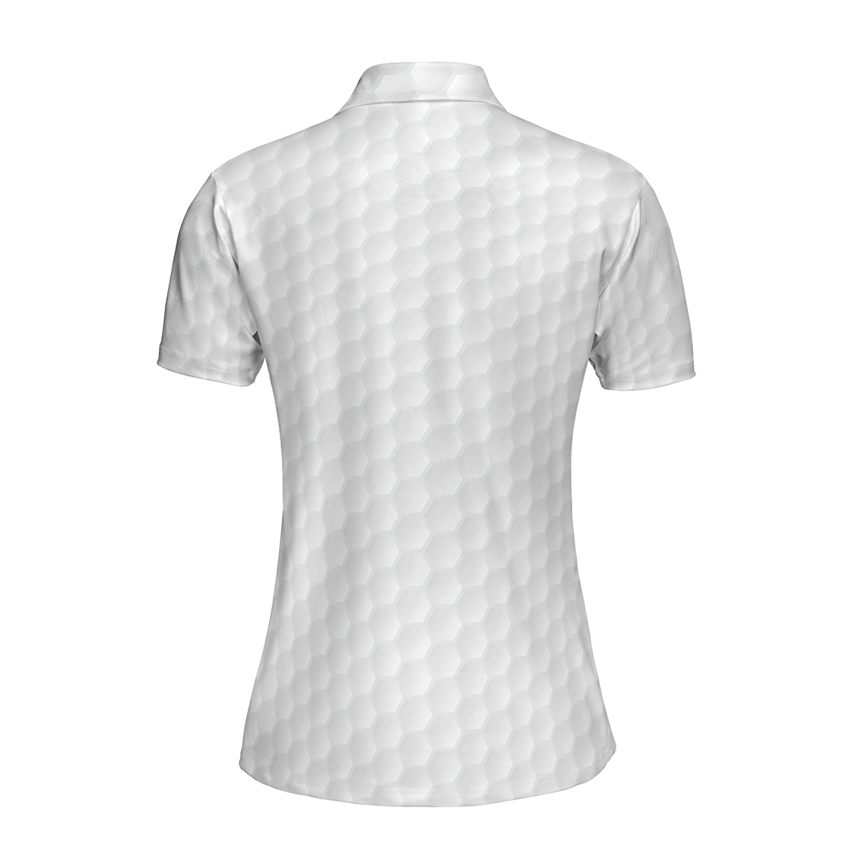 Golf Ball Texture With Skull Golf Short Sleeve Women Polo Shirt, Black And White Skull Golf Shirt For Ladies