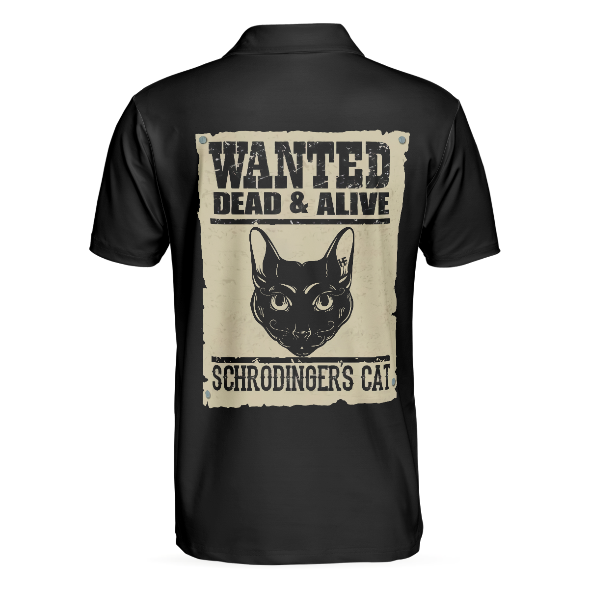 Wanted Dead & Alive Schrodinger's Cat Black Polo Shirt For Men - Perfect Gift For Men, Cat Lovers