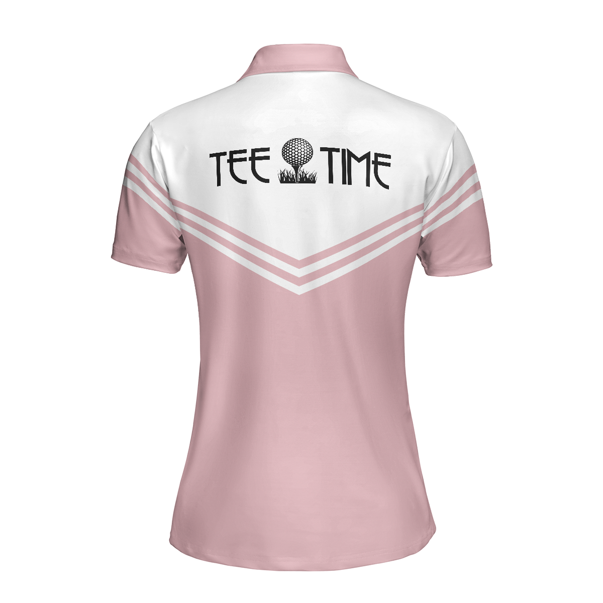 Tee Time Golf Short Sleeve Women Polo Shirt, White And Pink Golf Shirt For Ladies - Perfect Gift For Women, Ladies