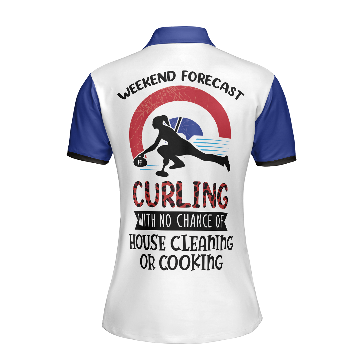 Weekend Forecast Curling Short Sleeve Women Polo Shirt, Red Leopard Shirt - Perfect Gift For Women, Ladies