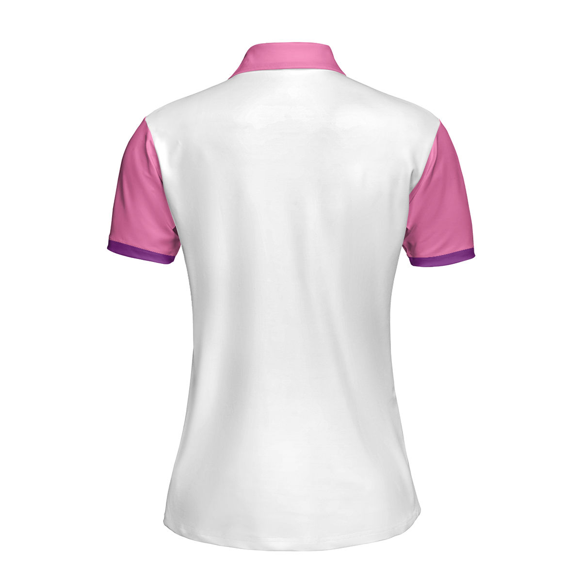 Classic Golf Lady White And Pink Golf Short Sleeve Women Polo Shirt, Golf Shirt For Girls