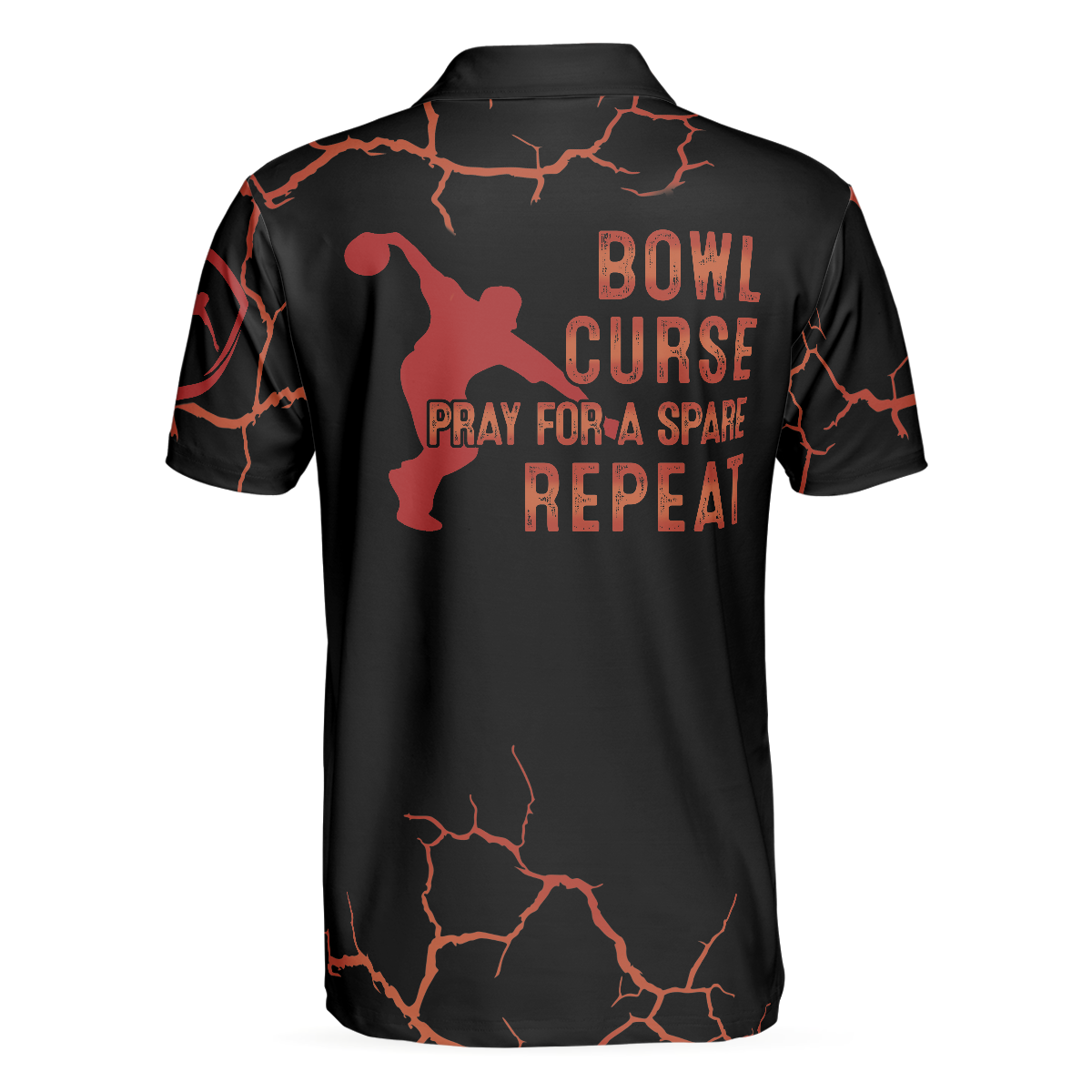 Men Polo Shirt - Bowl Curse Polo Shirt, Skull Bowling Polo Shirt Design For Bowlers, Spooky Halloween Bowling Gift Idea - Best Polo Shirt For Men