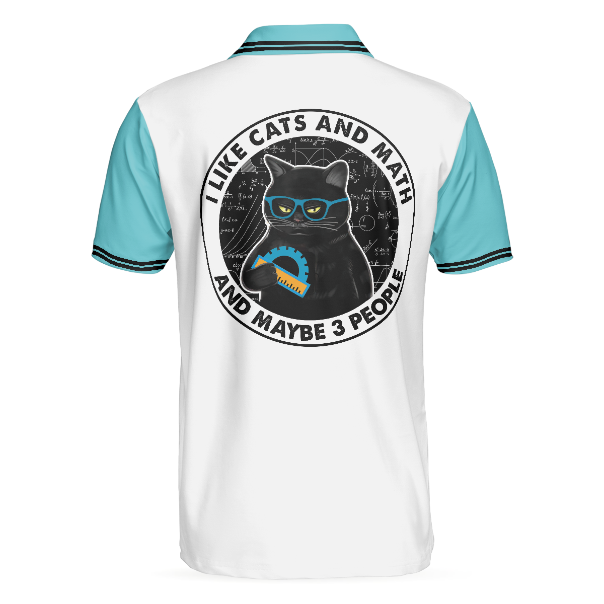 Cats And Math Men Polo Shirt, I Like Cats And Math And Maybe 3 People Polo Shirt - Best Gift For Male Math Teachers