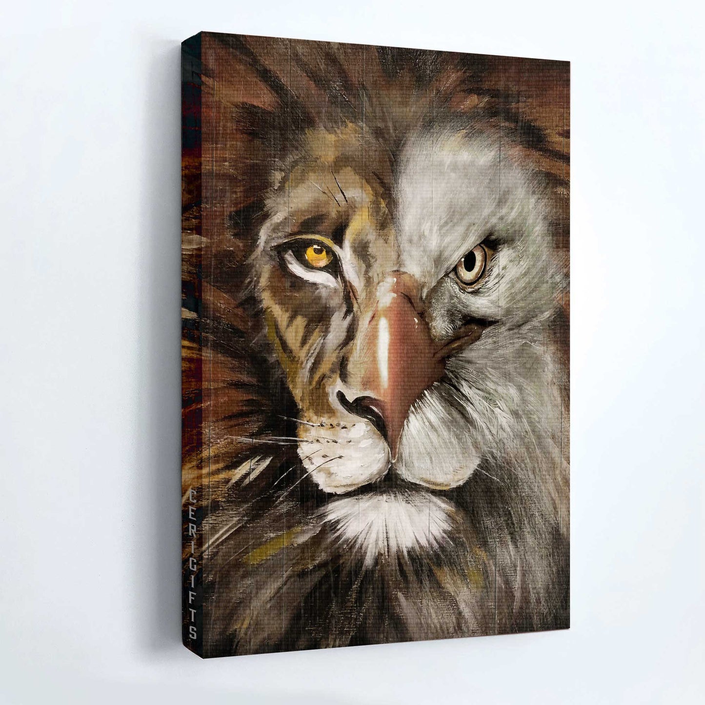 Jesus Portrait Canvas - Lion painting, Lion of Judah, Bald eagle painting, The great combination Portrait Canvas - Gift For Christian Portrait Canvas Prints, Christian Wall Art