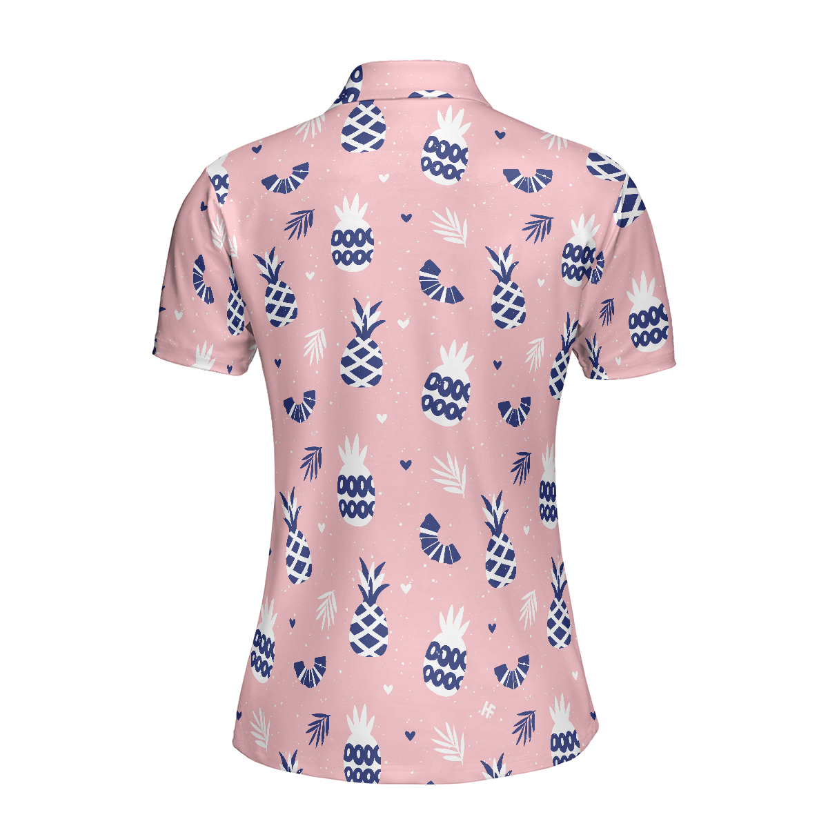 Golf Girl Summer Pattern Short Sleeve Women Polo Shirt, Pink Golf Shirt For Ladies, Unique Female Golf Gift