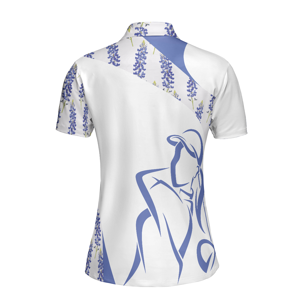 Women Polo Shirt - Bluebonnet Women Golfer Short Sleeve Women Polo Shirt, Unique Female Golf Gift