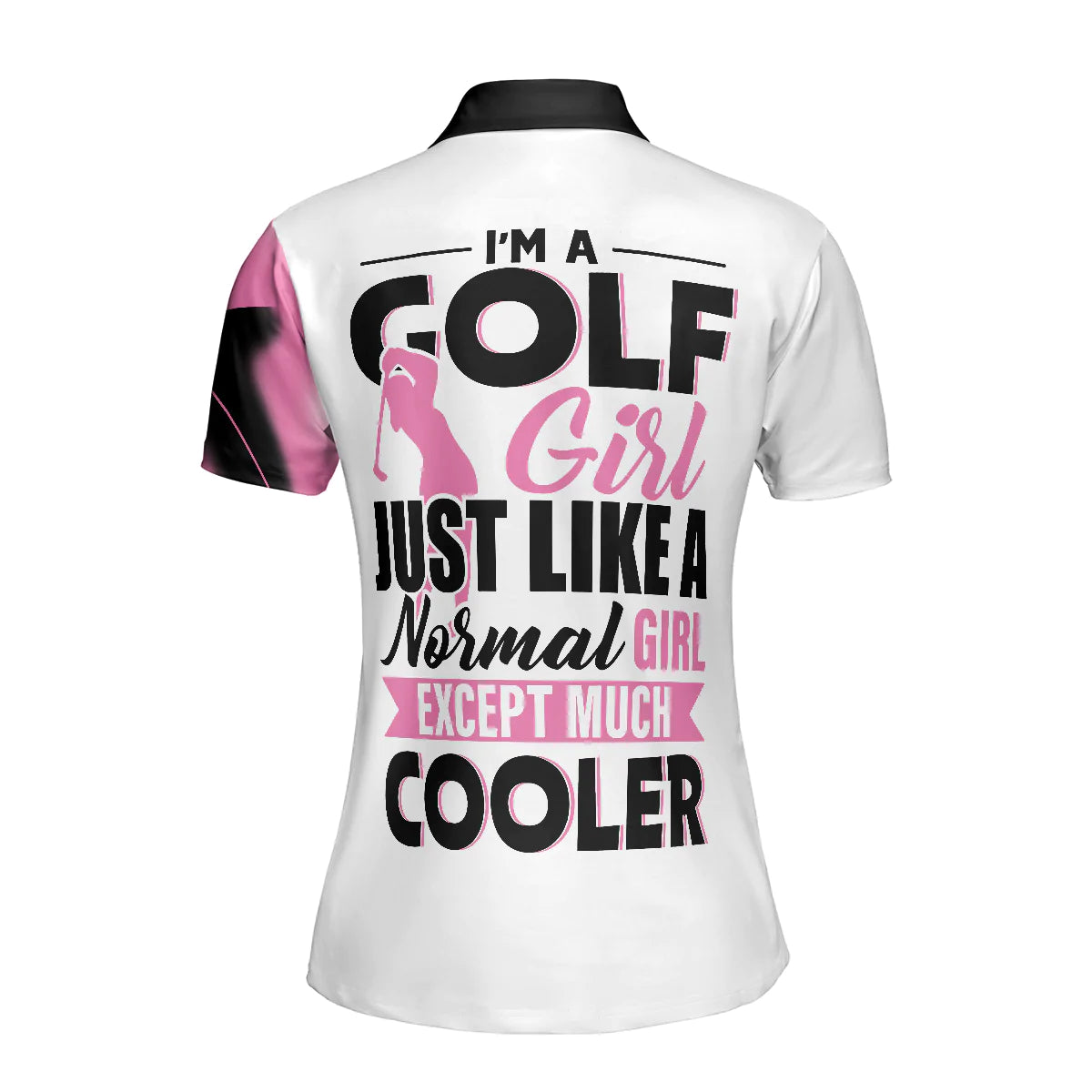 Pink Leopard Argyle Pattern Women Polo Shirt, I'm A Golf Girl Just Like A Normal Girl Except Much Cooler Golf Short Sleeve Shirt, Gift For Golfers